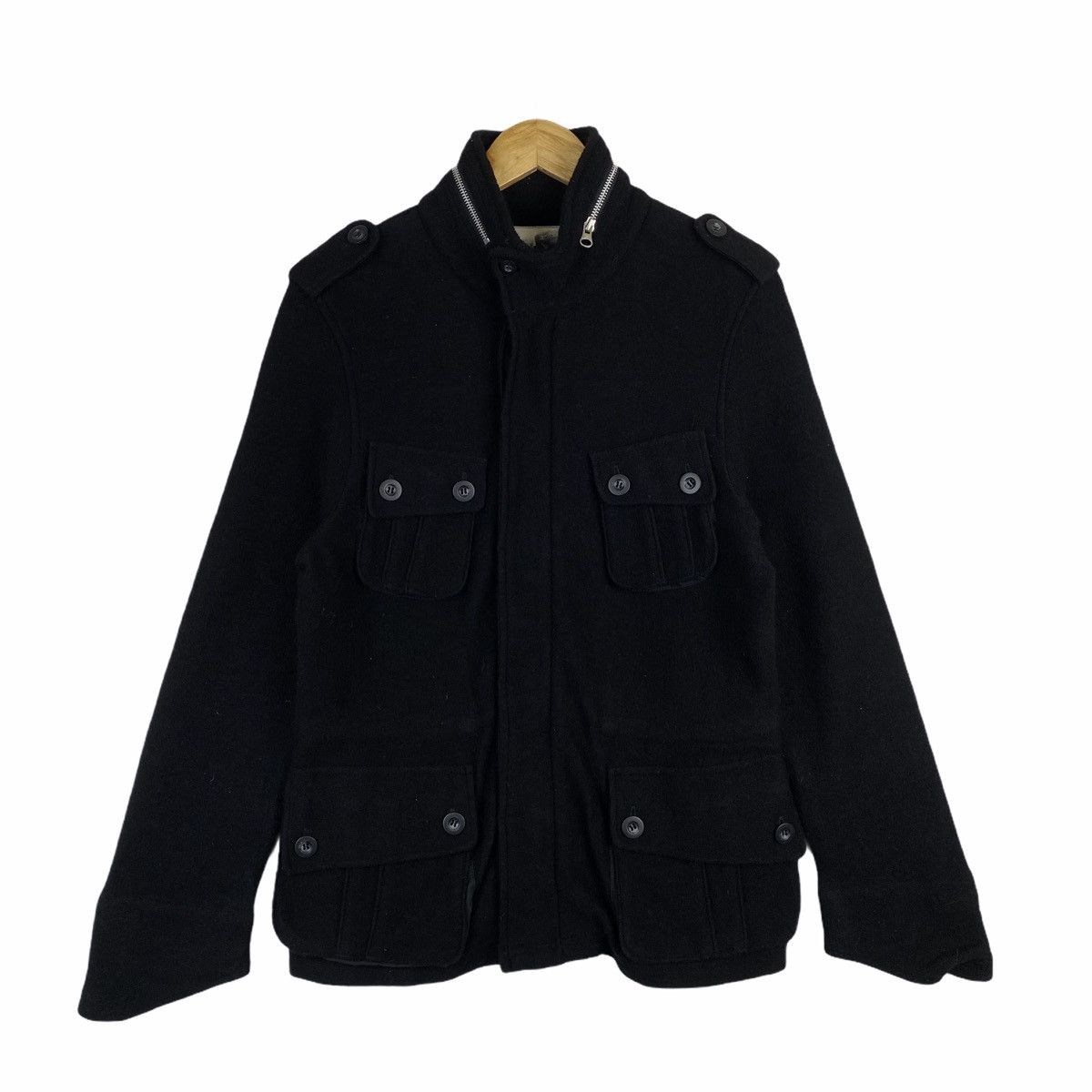 Japanese Brand × PPFM PPFM WORKWEAR MILITARY ARMY DESIGN WOOL SWEATER JACKET Size US S / EU 44-46 / 1 - 1 Thumbnail