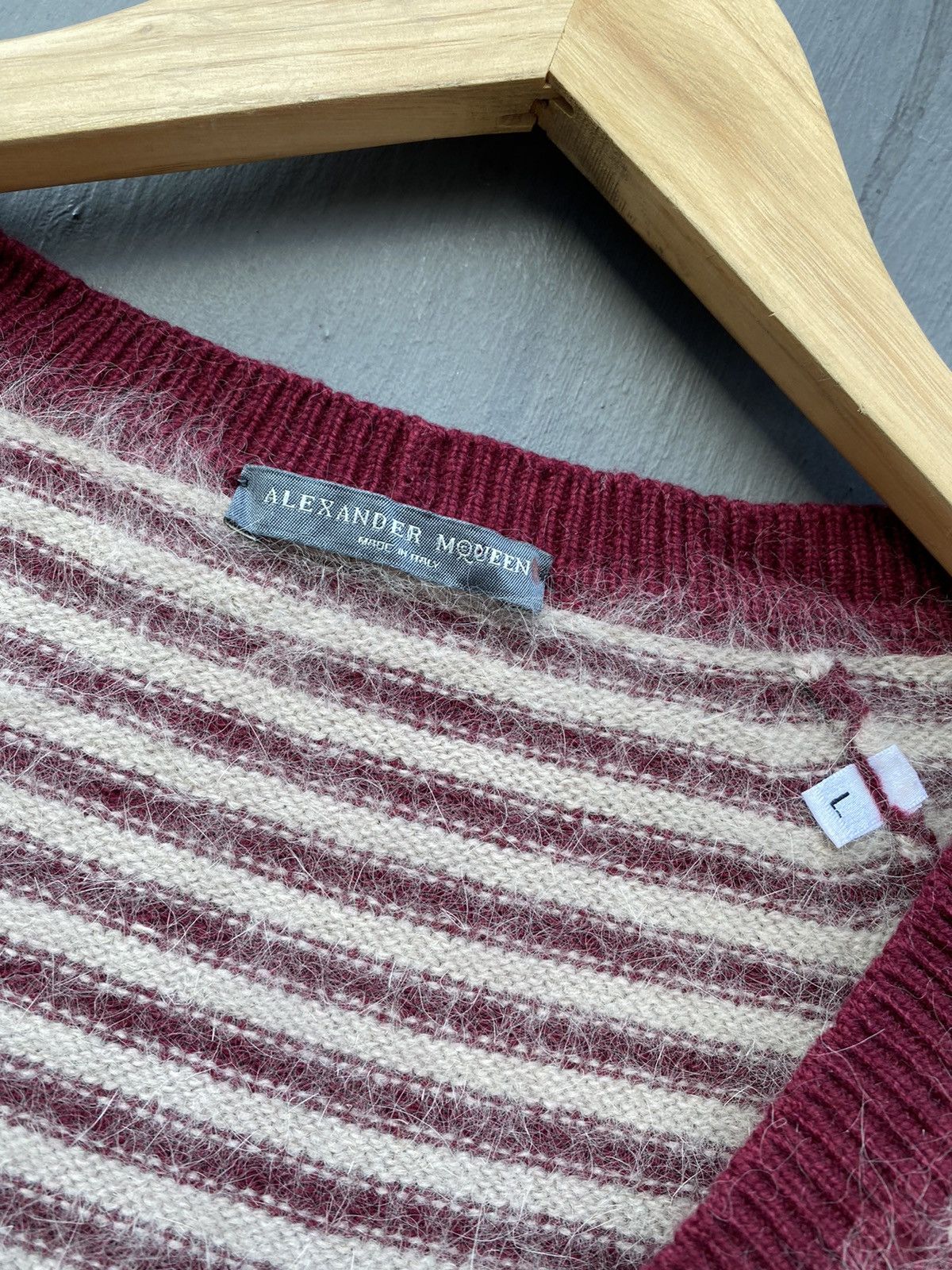 Alexander McQueen × Vintage Alexander Mqueen Vintage angora hair striped sweater size L Size US L / EU 52-54 / 3 - 6 Thumbnail