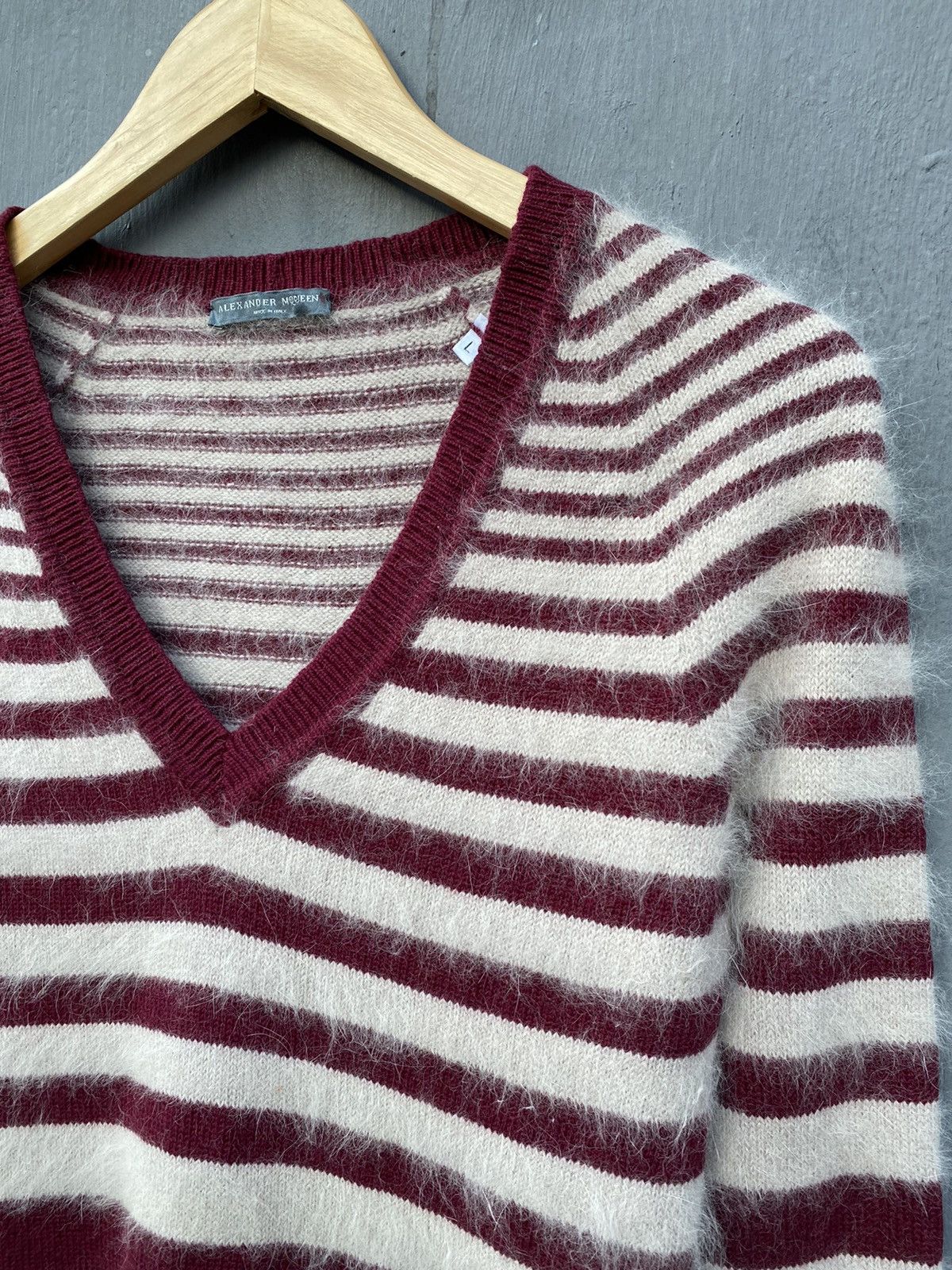 Alexander McQueen × Vintage Alexander Mqueen Vintage angora hair striped sweater size L Size US L / EU 52-54 / 3 - 3 Thumbnail