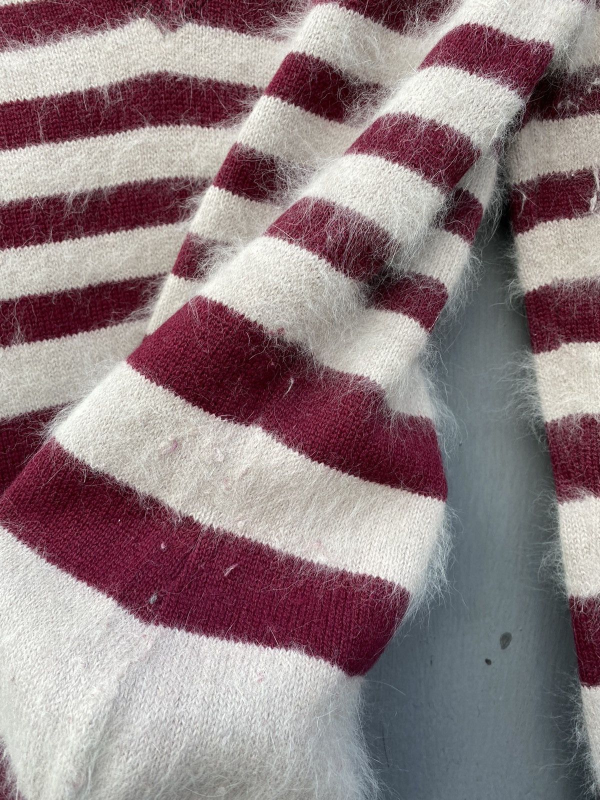Alexander McQueen × Vintage Alexander Mqueen Vintage angora hair striped sweater size L Size US L / EU 52-54 / 3 - 8 Thumbnail