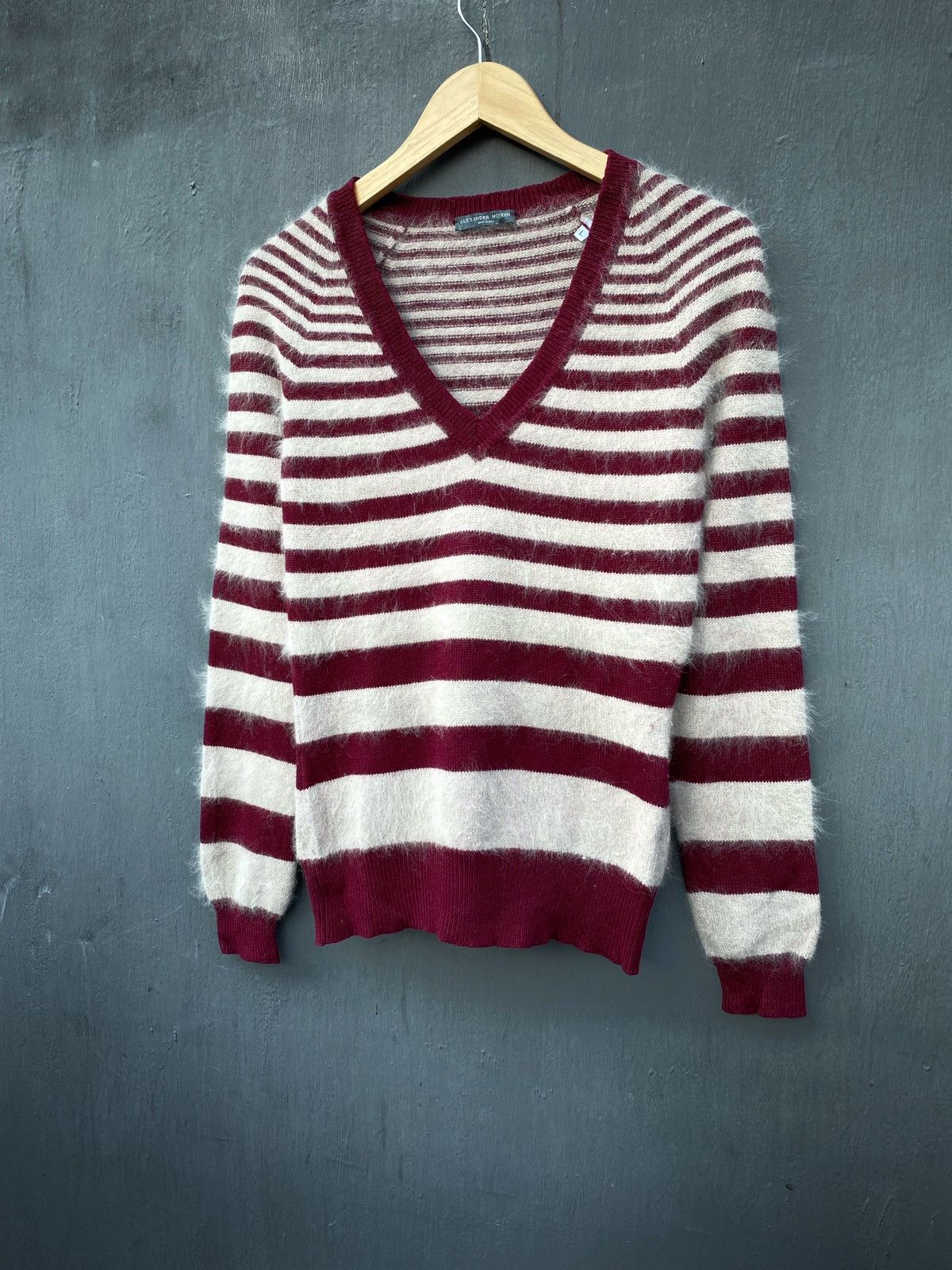 Alexander McQueen × Vintage Alexander Mqueen Vintage angora hair striped sweater size L Size US L / EU 52-54 / 3 - 1 Thumbnail
