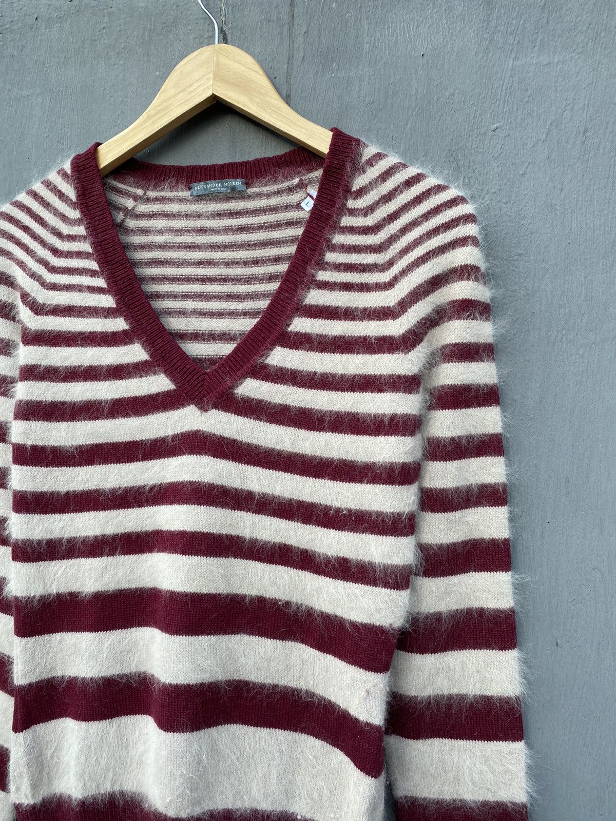 Alexander McQueen × Vintage Alexander Mqueen Vintage angora hair striped sweater size L Size US L / EU 52-54 / 3 - 2 Thumbnail