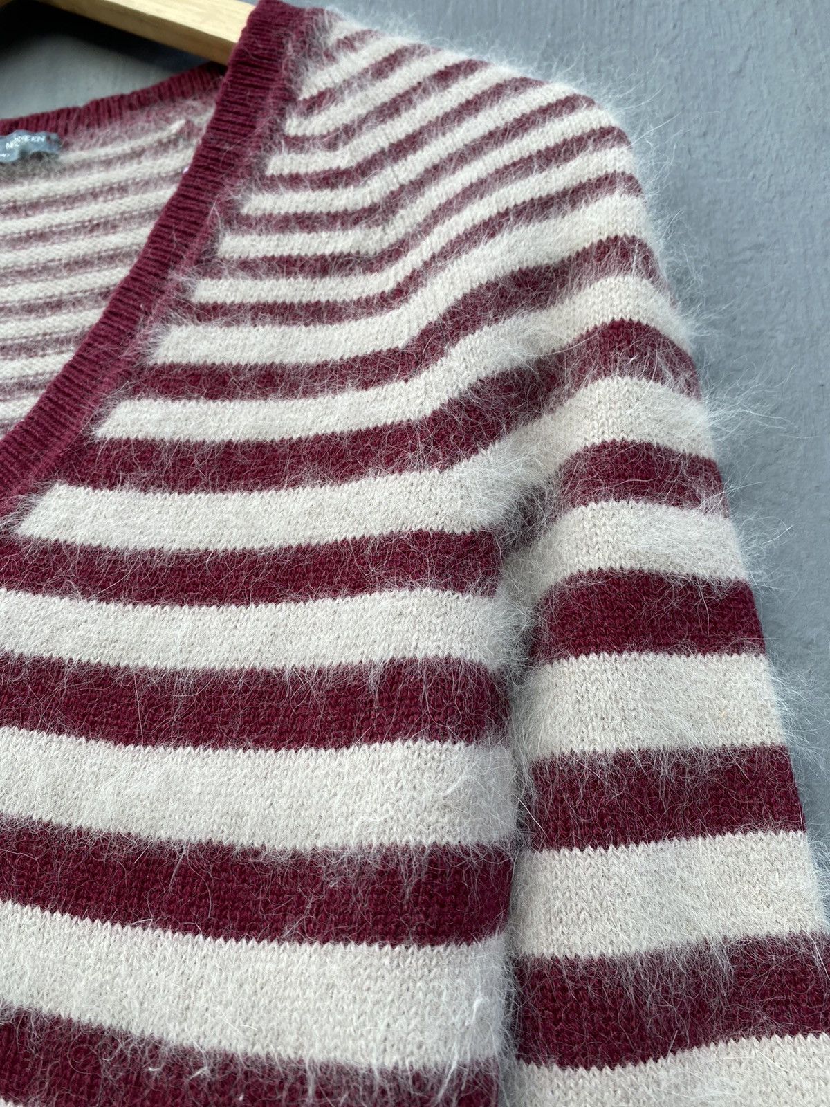 Alexander McQueen × Vintage Alexander Mqueen Vintage angora hair striped sweater size L Size US L / EU 52-54 / 3 - 4 Thumbnail