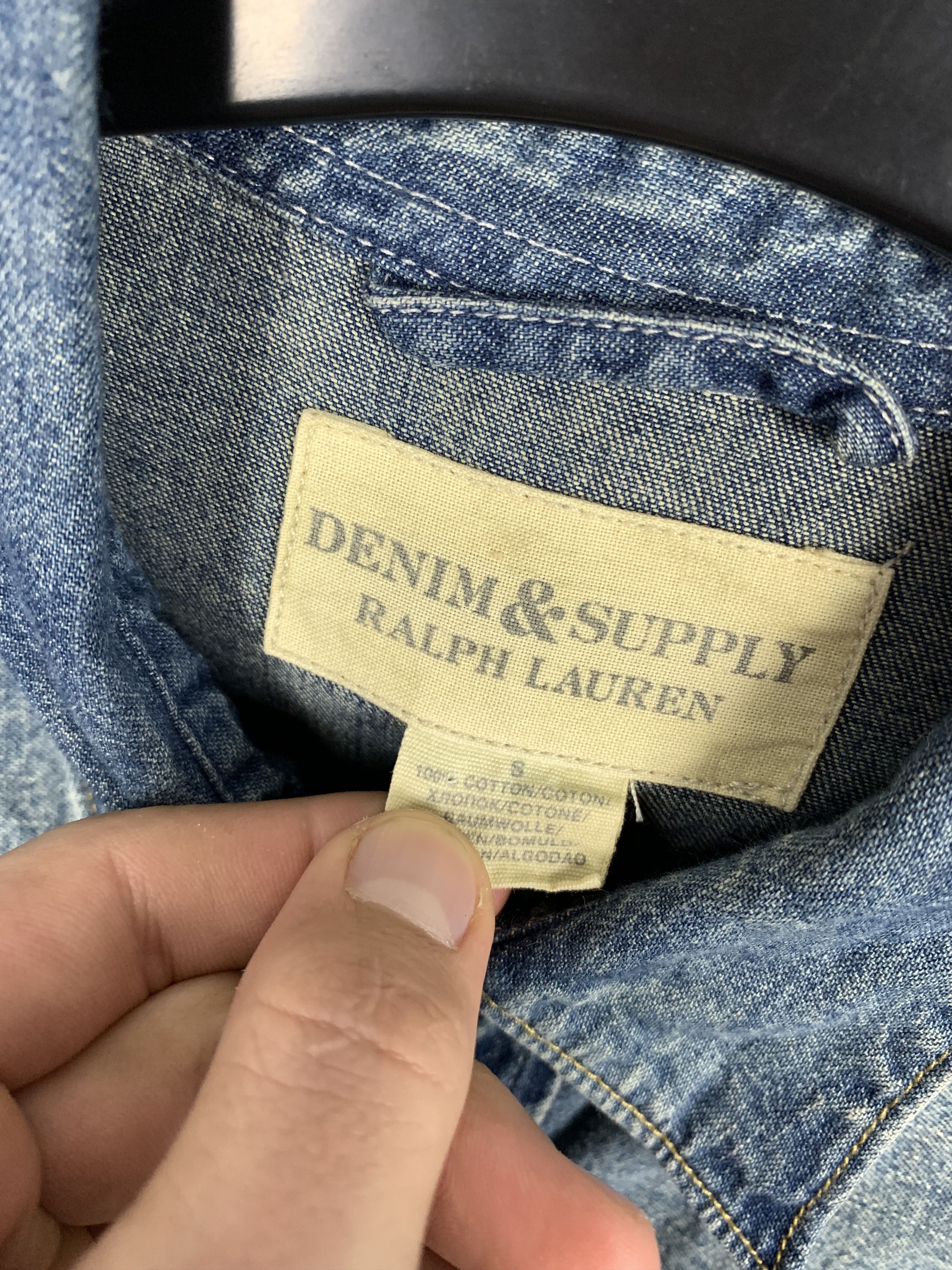 Denim & Supply Ralph Lauren × Polo Ralph Lauren × Vintage Denim And Supply Ralph Lauren Vintage Mens Denim Shirt Size US S / EU 44-46 / 1 - 4 Thumbnail