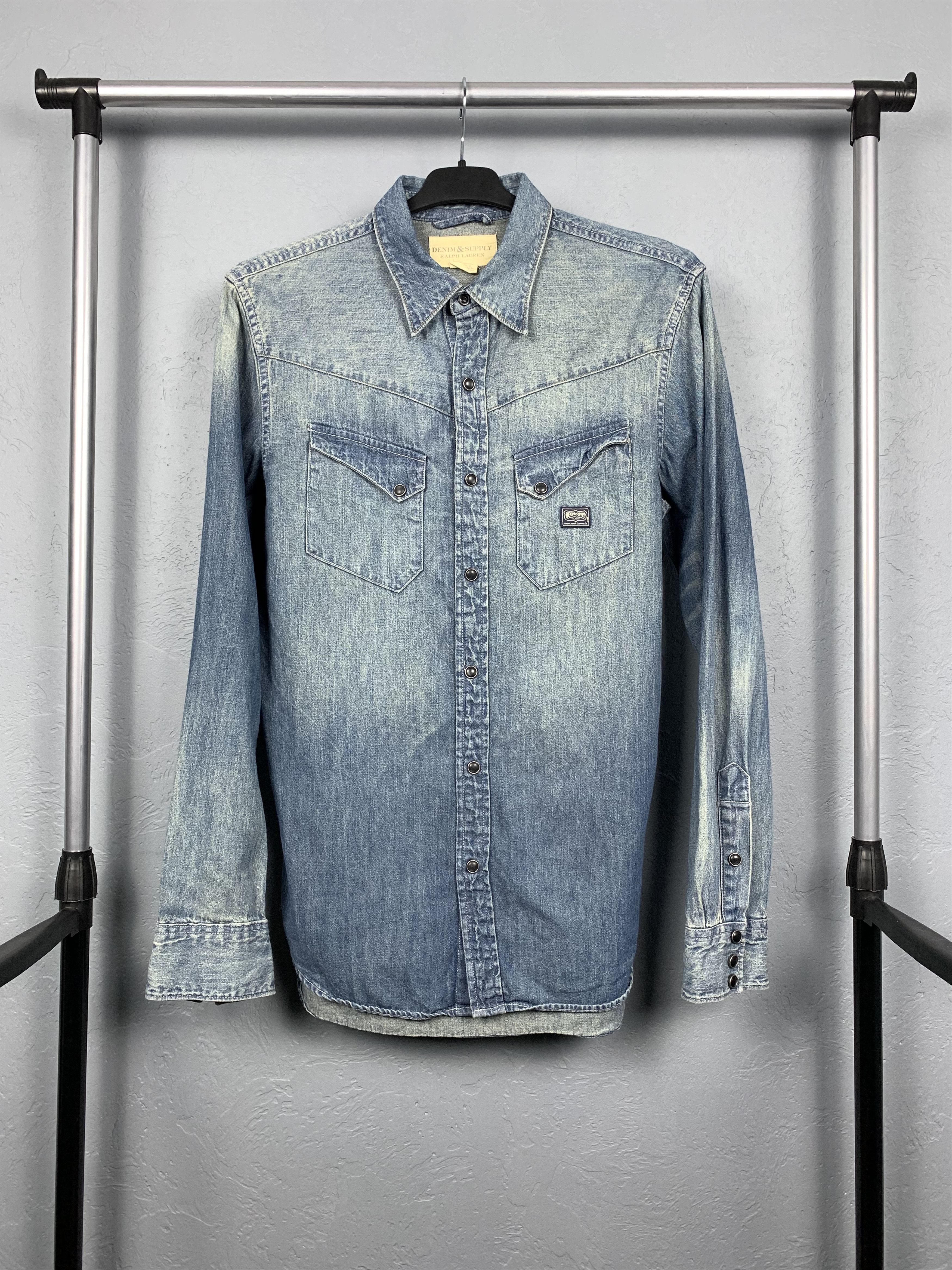 Denim & Supply Ralph Lauren × Polo Ralph Lauren × Vintage Denim And Supply Ralph Lauren Vintage Mens Denim Shirt Size US S / EU 44-46 / 1 - 1 Thumbnail