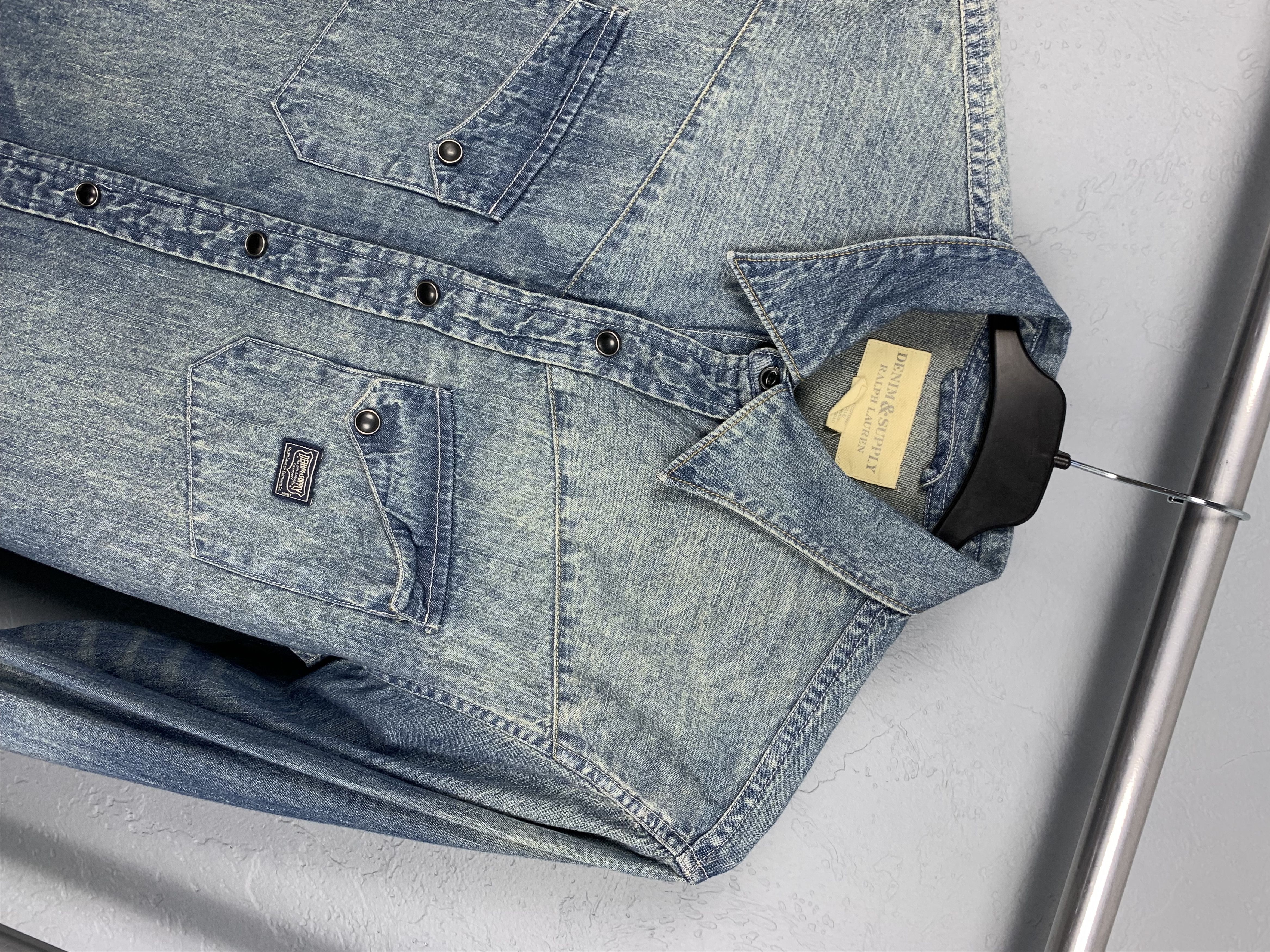 Denim & Supply Ralph Lauren × Polo Ralph Lauren × Vintage Denim And Supply Ralph Lauren Vintage Mens Denim Shirt Size US S / EU 44-46 / 1 - 2 Thumbnail