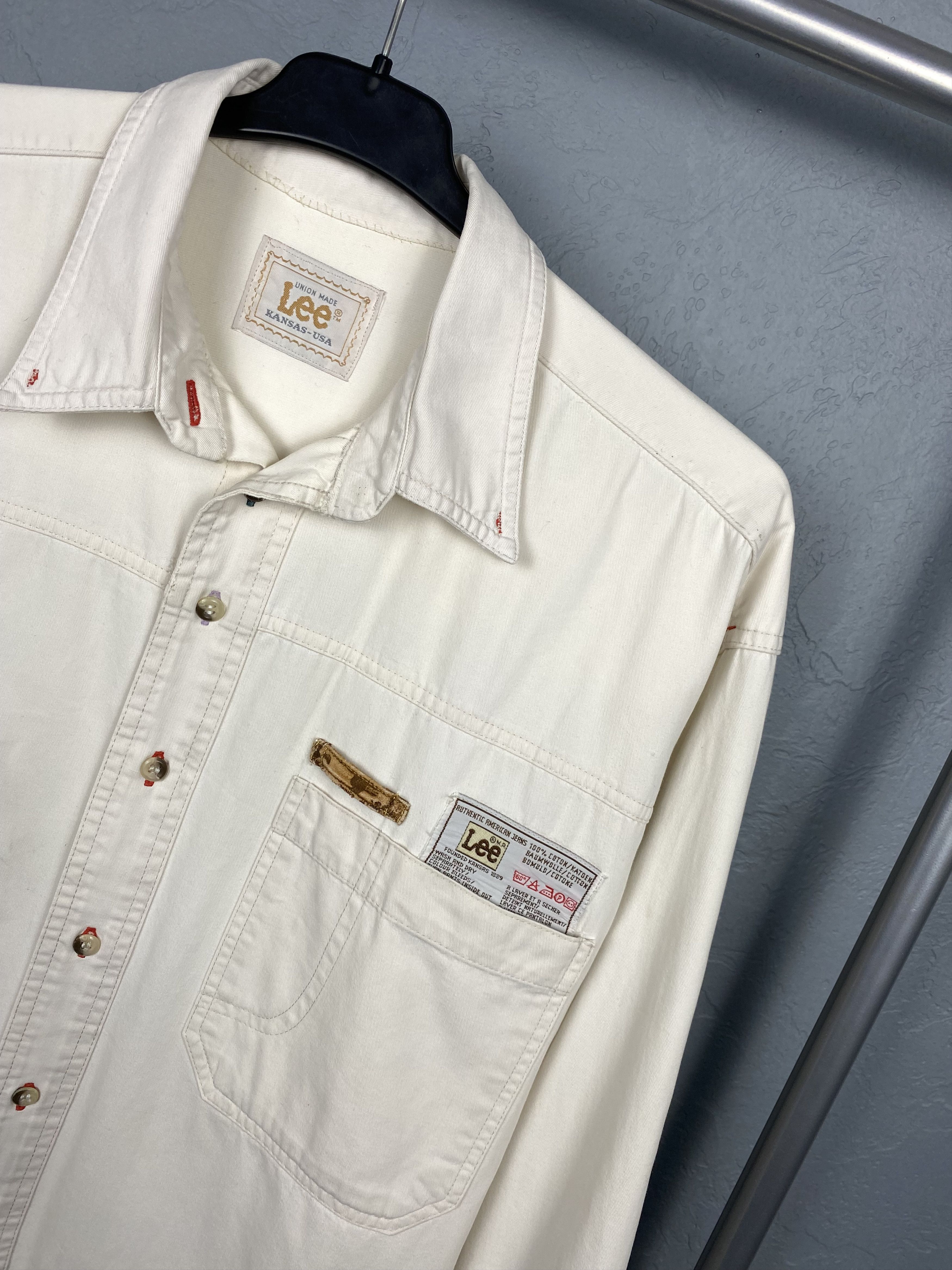 Lee Lee 90s Vintage Mens Denim Shirt Jeans Size US XL / EU 56 / 4 - 2 Thumbnail