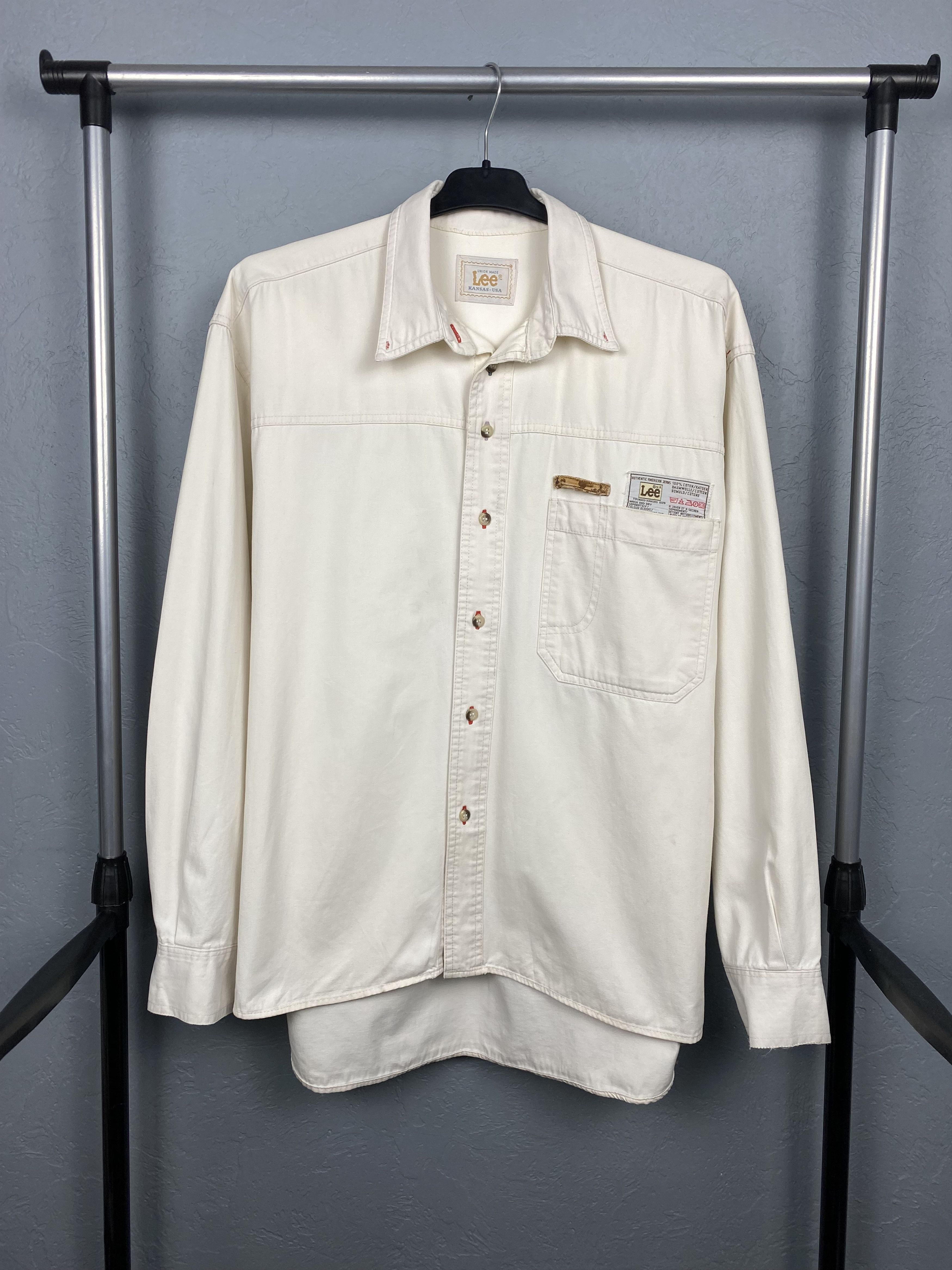 Lee Lee 90s Vintage Mens Denim Shirt Jeans Size US XL / EU 56 / 4 - 1 Thumbnail