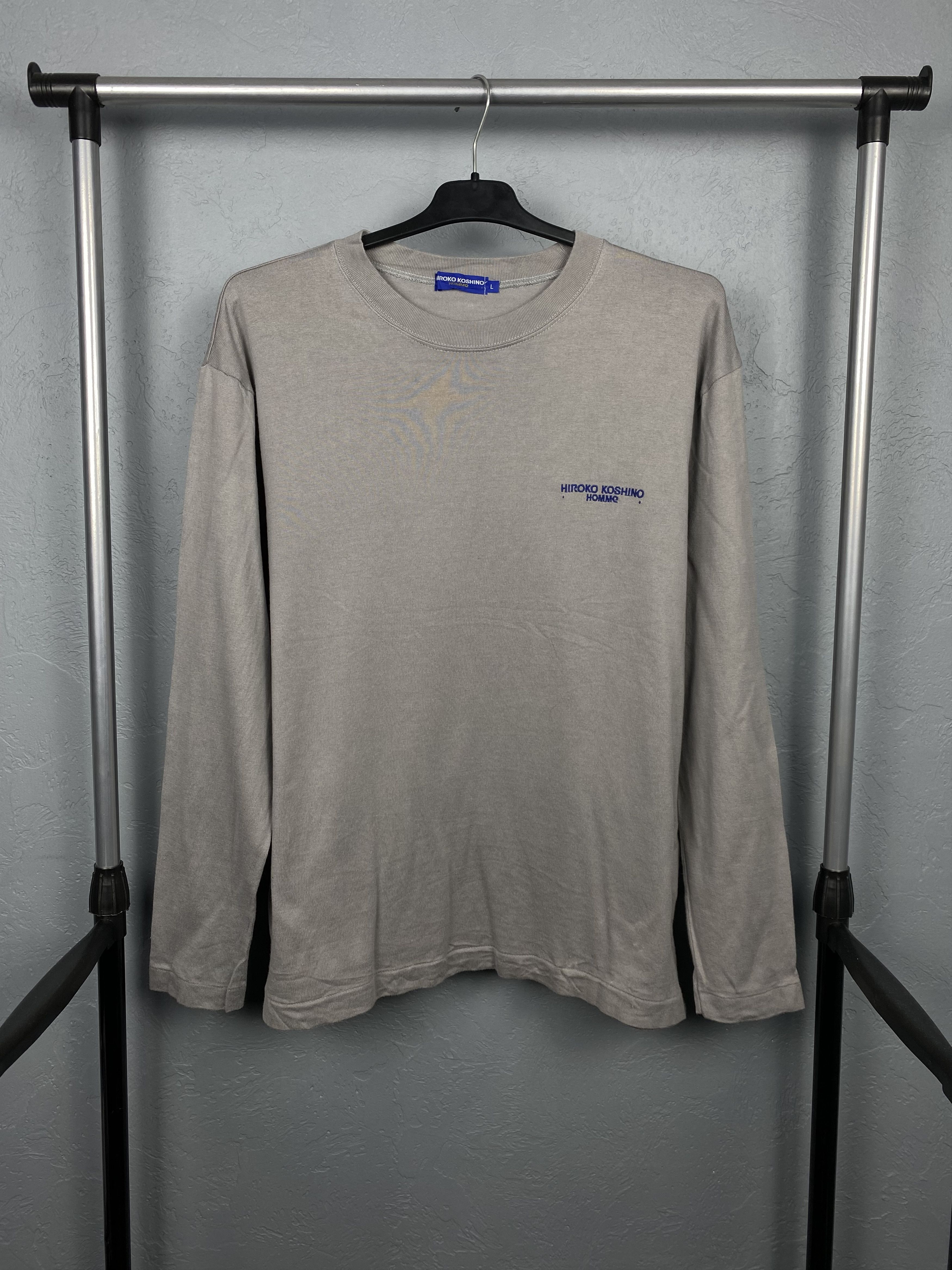 Hiroko Koshino Homme × Japanese Brand × Vintage Hiroko Koshino Homme Vintage Long Sleeve T-Shirt Tee Size US L / EU 52-54 / 3 - 1 Thumbnail
