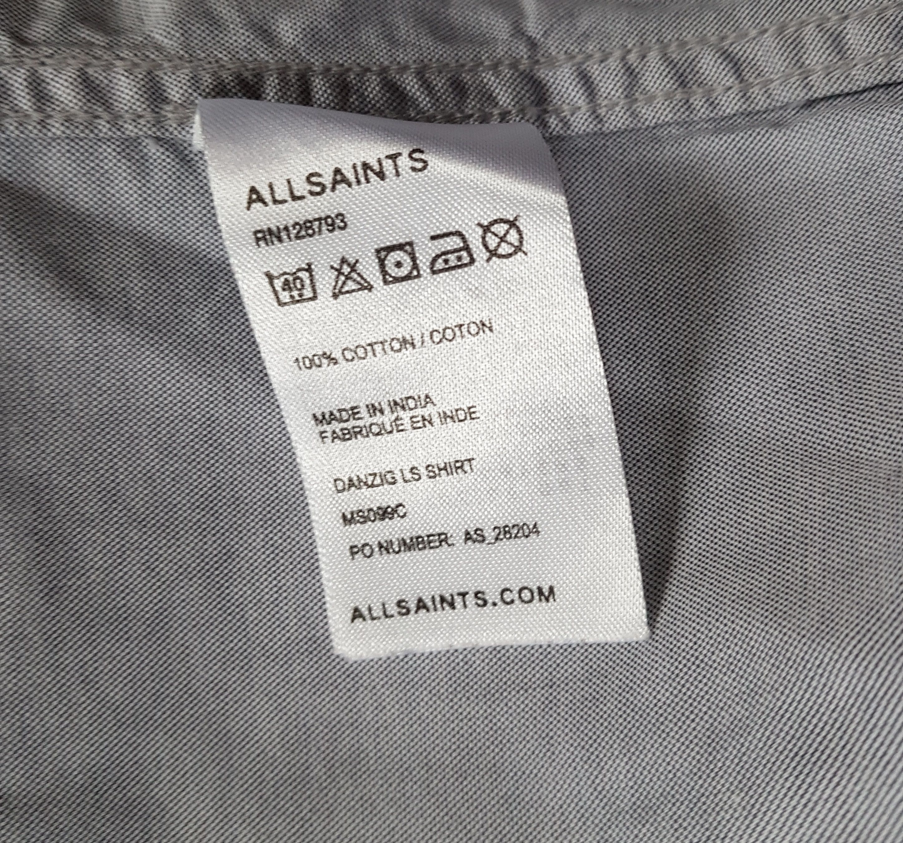 Allsaints ALLSAINTS Danzig Shirt with wire collar Long Sleeve Size US S / EU 44-46 / 1 - 7 Thumbnail