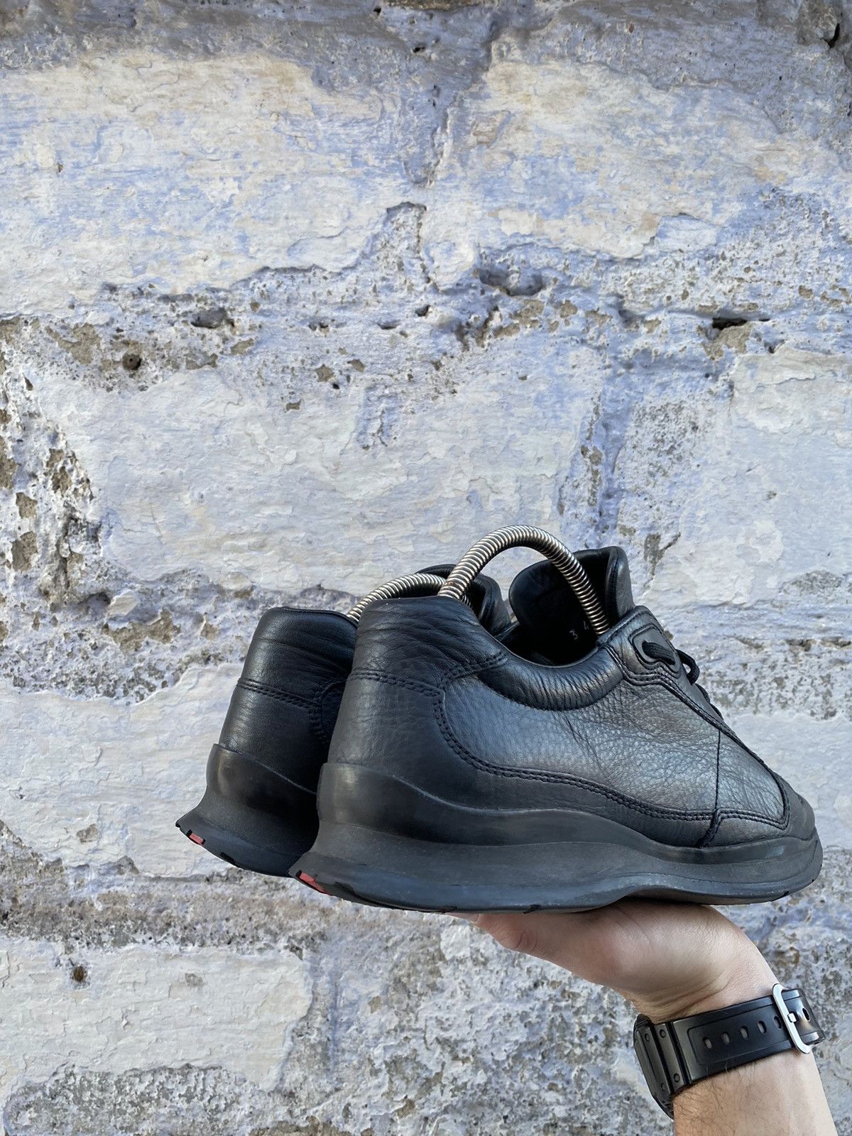 Prada Prada leather black shoes size 6.5 made in italy Size US 7 / EU 40 - 3 Thumbnail