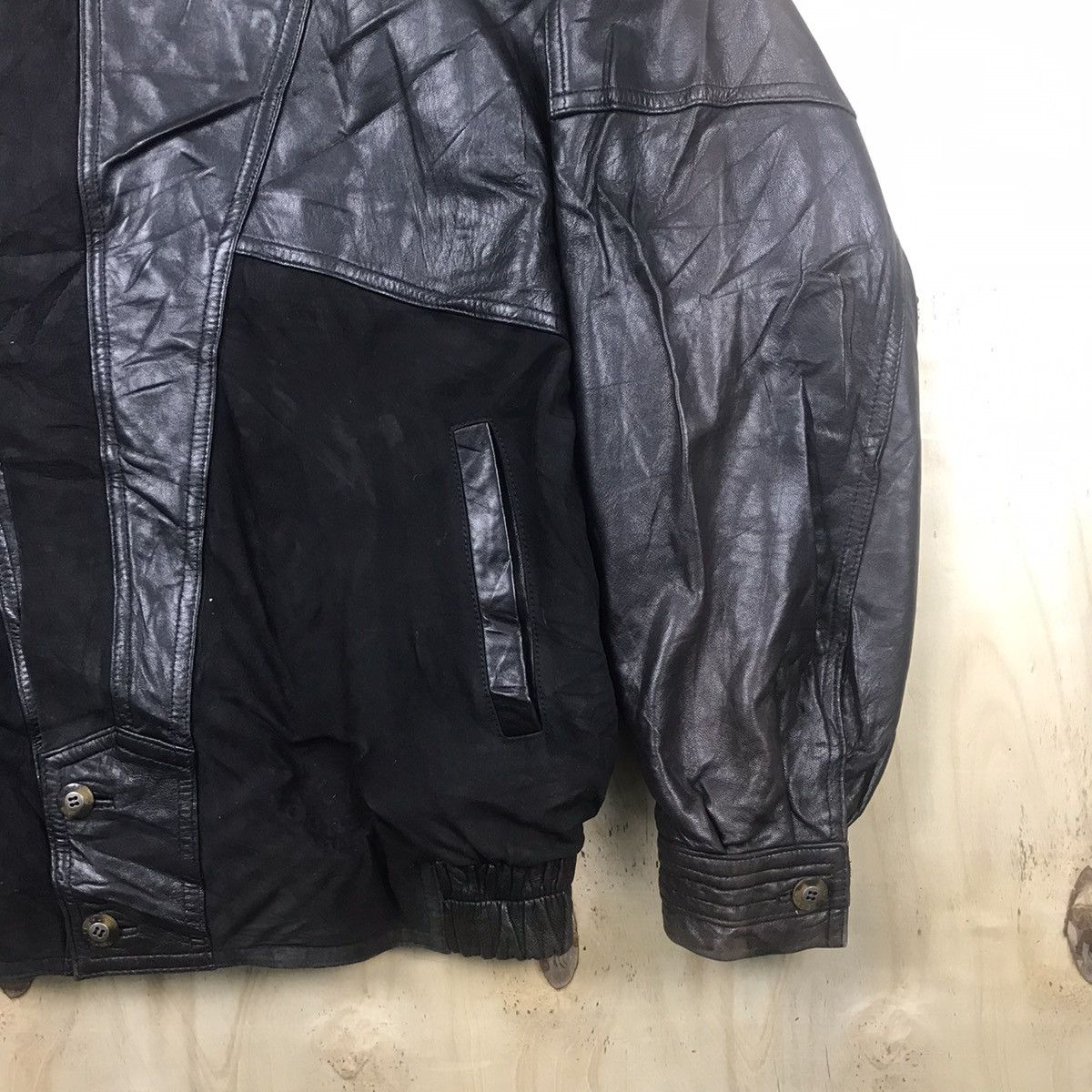 Japanese Brand × Vintage Vintage Focardi Italy Mixed Hybrid Leather/Suede Jacket Size US L / EU 52-54 / 3 - 5 Thumbnail