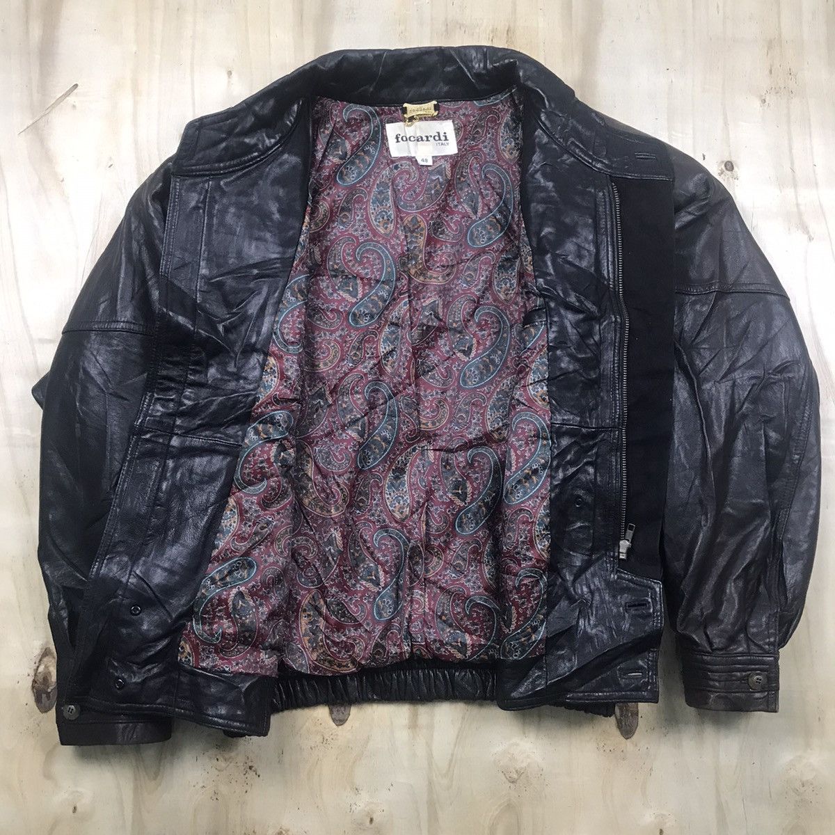 Japanese Brand × Vintage Vintage Focardi Italy Mixed Hybrid Leather/Suede Jacket Size US L / EU 52-54 / 3 - 8 Thumbnail