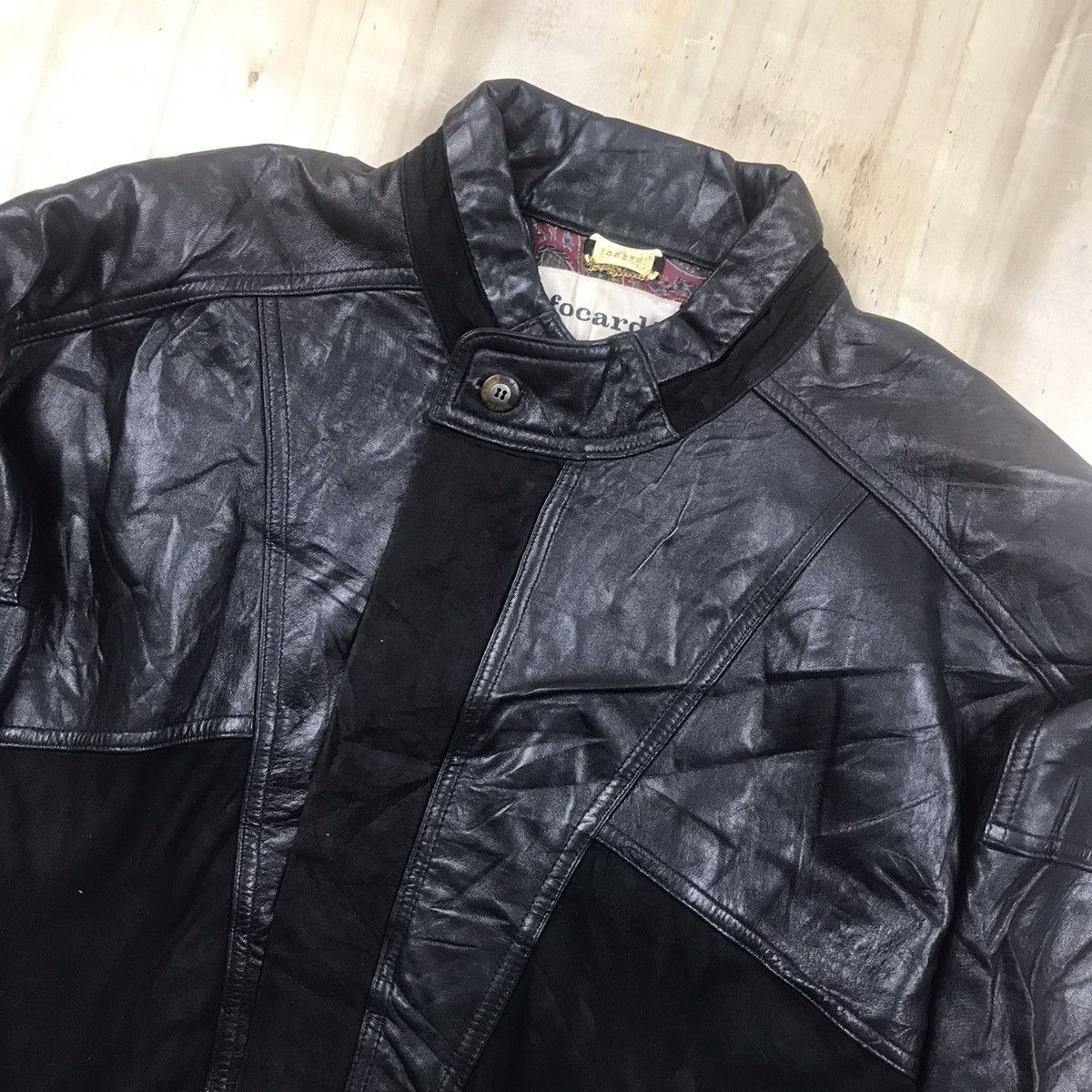 Japanese Brand × Vintage Vintage Focardi Italy Mixed Hybrid Leather/Suede Jacket Size US L / EU 52-54 / 3 - 4 Thumbnail