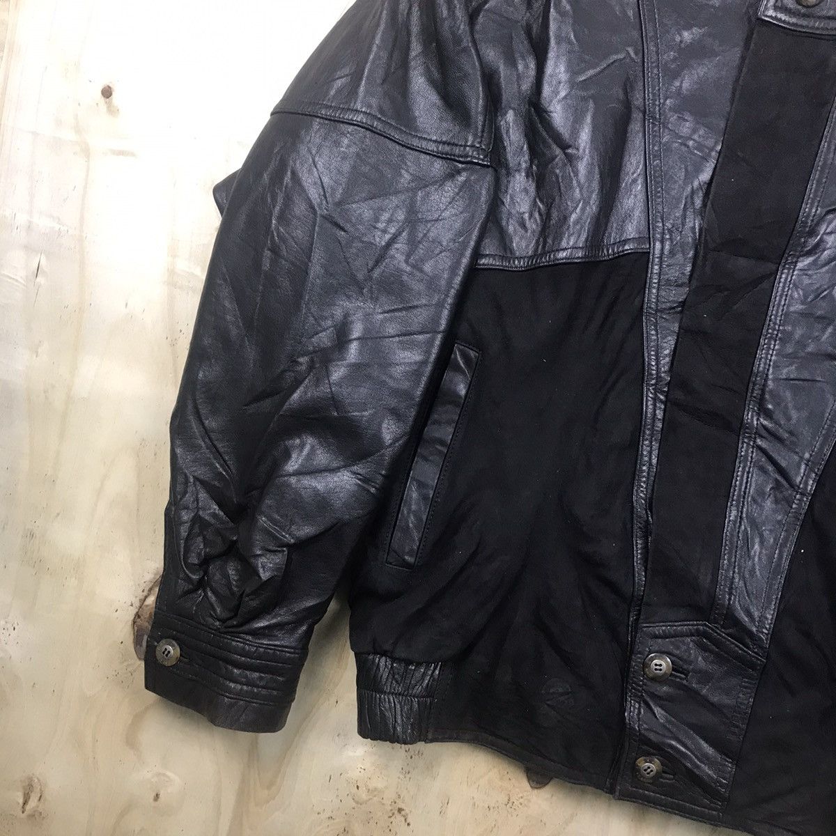 Japanese Brand × Vintage Vintage Focardi Italy Mixed Hybrid Leather/Suede Jacket Size US L / EU 52-54 / 3 - 6 Thumbnail