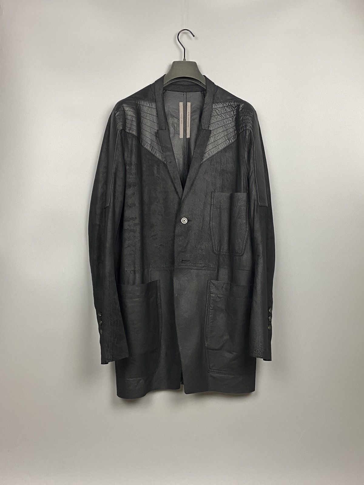 Rick Owens SS21 ‘PHLEGETHON’ Unlined Paper Lamb Lido Jacket Size US L / EU 52-54 / 3 - 1 Thumbnail