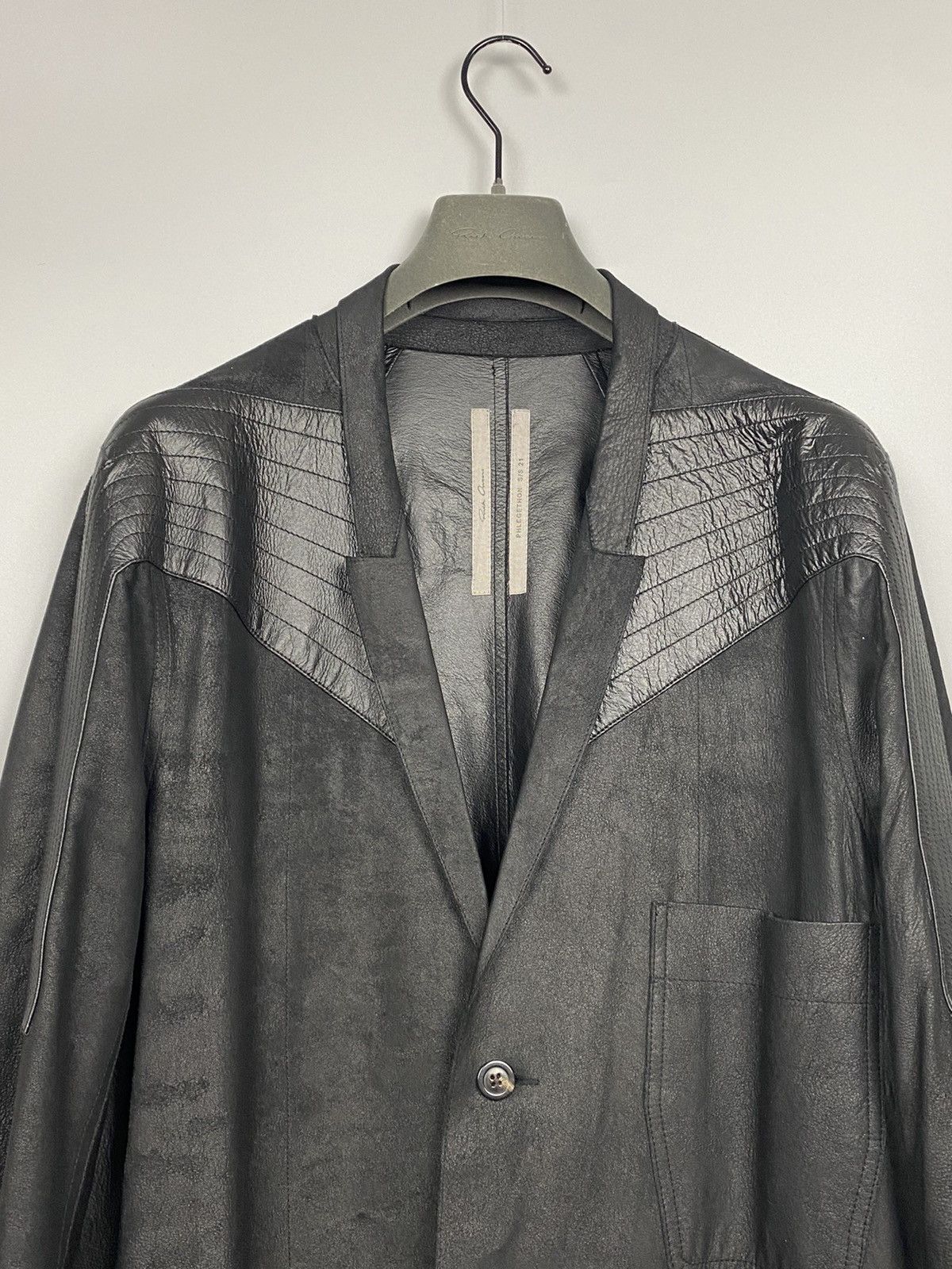 Rick Owens SS21 ‘PHLEGETHON’ Unlined Paper Lamb Lido Jacket Size US L / EU 52-54 / 3 - 2 Thumbnail