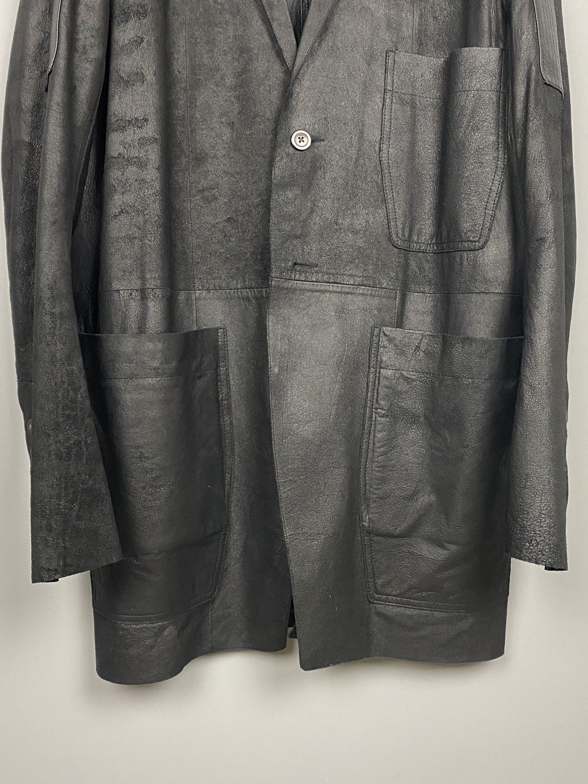 Rick Owens SS21 ‘PHLEGETHON’ Unlined Paper Lamb Lido Jacket Size US L / EU 52-54 / 3 - 3 Thumbnail