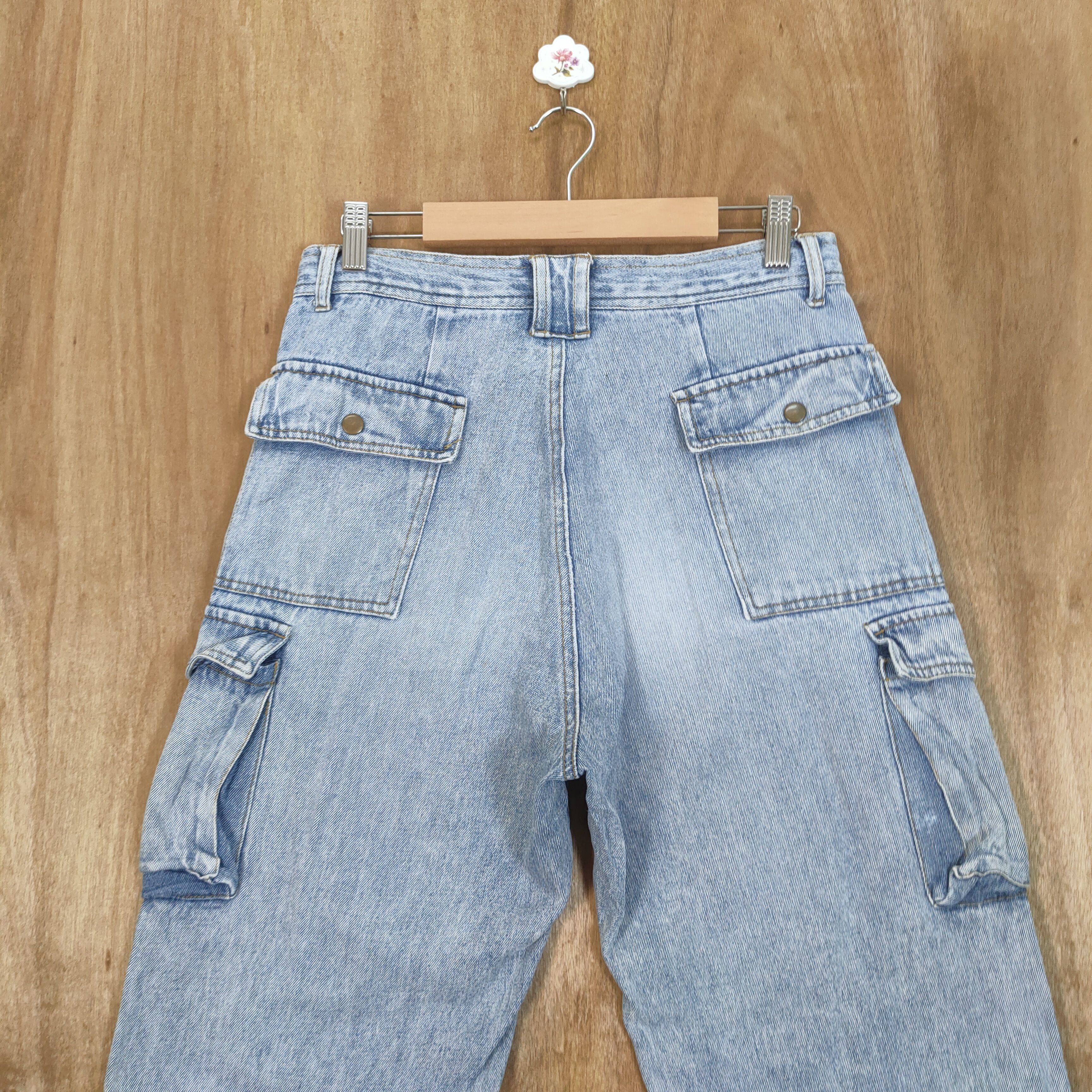 Japanese Brand MANX LIGHT BLUE DISTRESSED KNEE CARGO PANTS Size US 30 / EU 46 - 8 Thumbnail