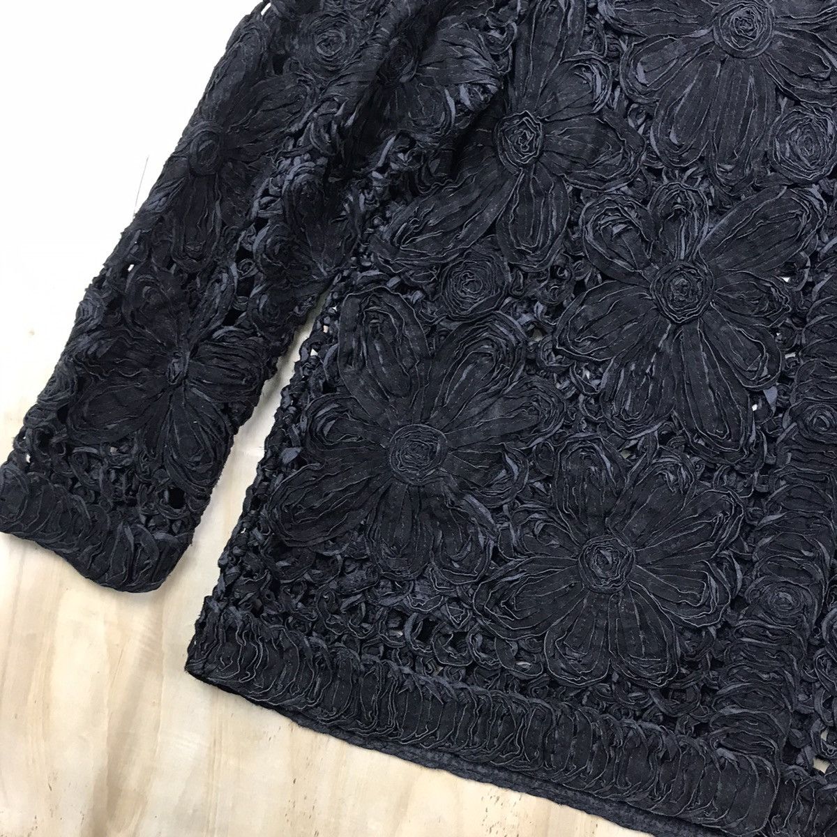Japanese Brand × Vintage Vintage Technomoda Veniza Sheer Flora Lace Jacket Size M / US 6-8 / IT 42-44 - 6 Thumbnail