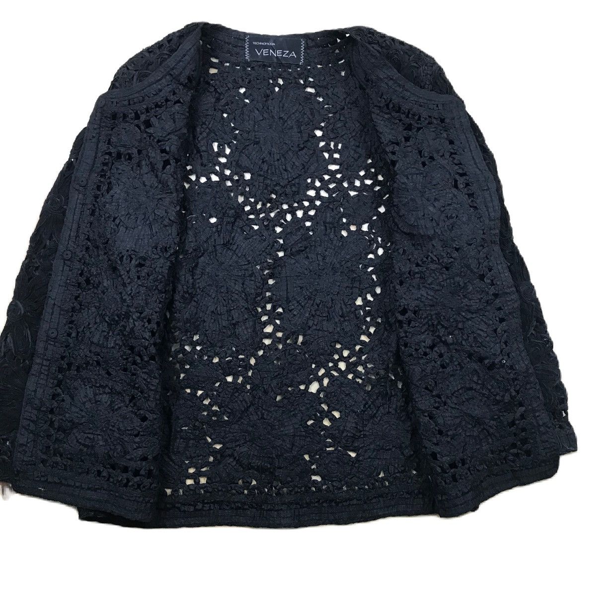Japanese Brand × Vintage Vintage Technomoda Veniza Sheer Flora Lace Jacket Size M / US 6-8 / IT 42-44 - 3 Thumbnail