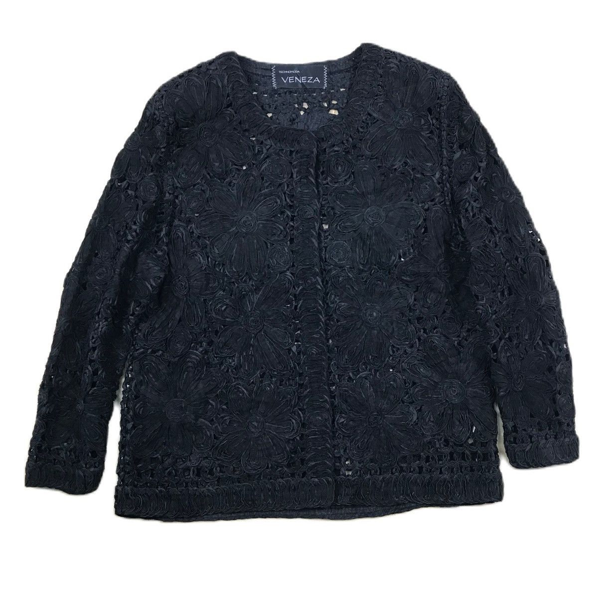 Japanese Brand × Vintage Vintage Technomoda Veniza Sheer Flora Lace Jacket Size M / US 6-8 / IT 42-44 - 1 Thumbnail