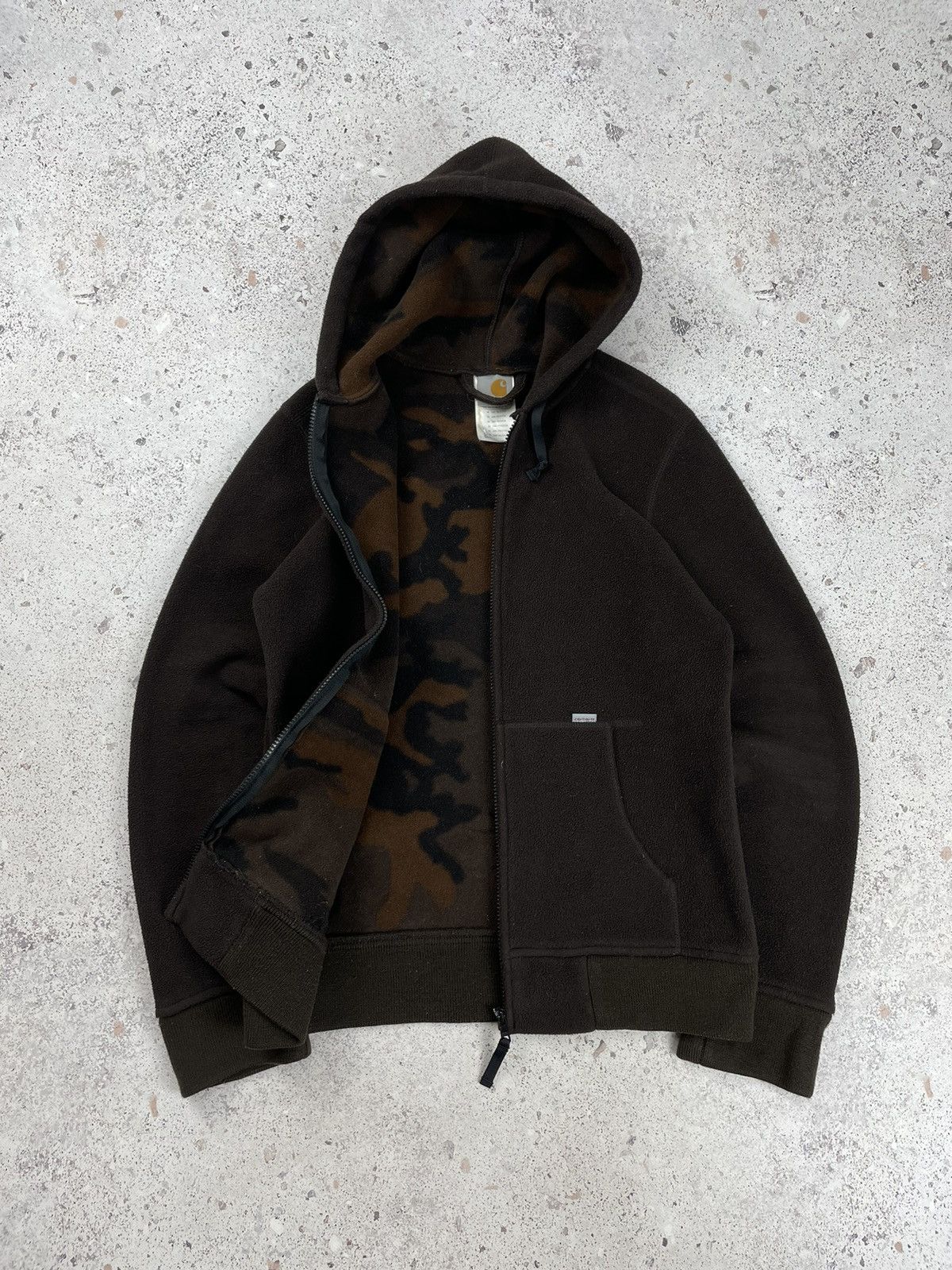 Carhartt Vintage Carhartt Zip Hoodie Fleece Camo Brown Unisex Size US M / EU 48-50 / 2 - 1 Thumbnail