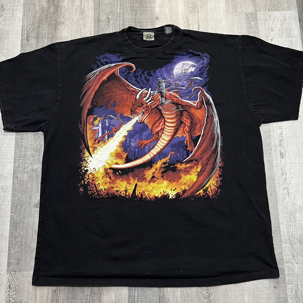 Liquid Blue Liquid Blue Mystic Fire Breathing Black Dragon Fantasy 