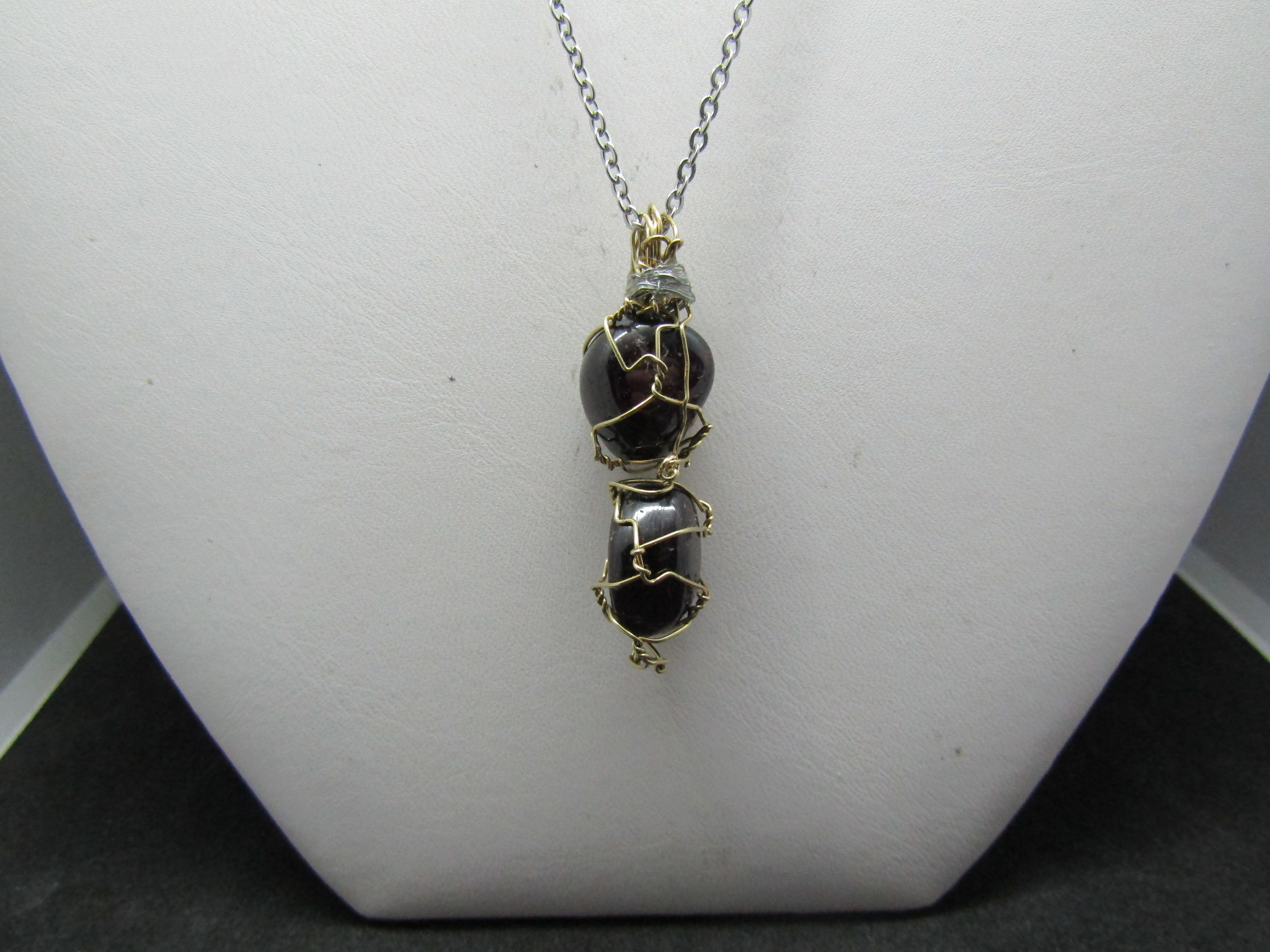 Handmade Red quartz wired chain necklace Size ONE SIZE - 3 Thumbnail