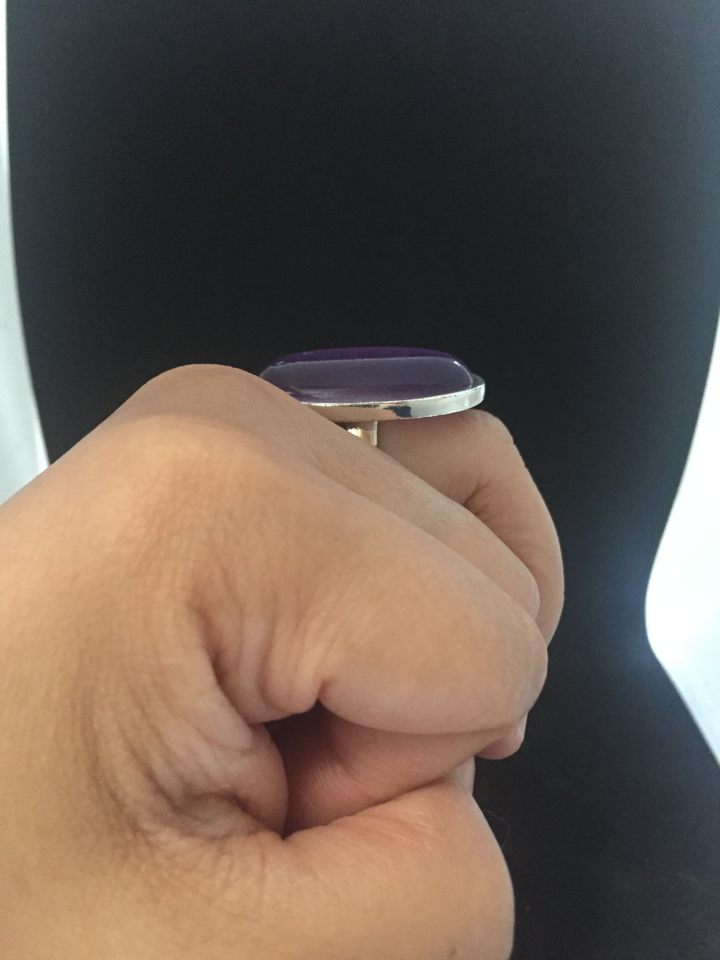 Handmade Purple crystal Tibetan silver ring - Size 7 Size ONE SIZE - 4 Thumbnail