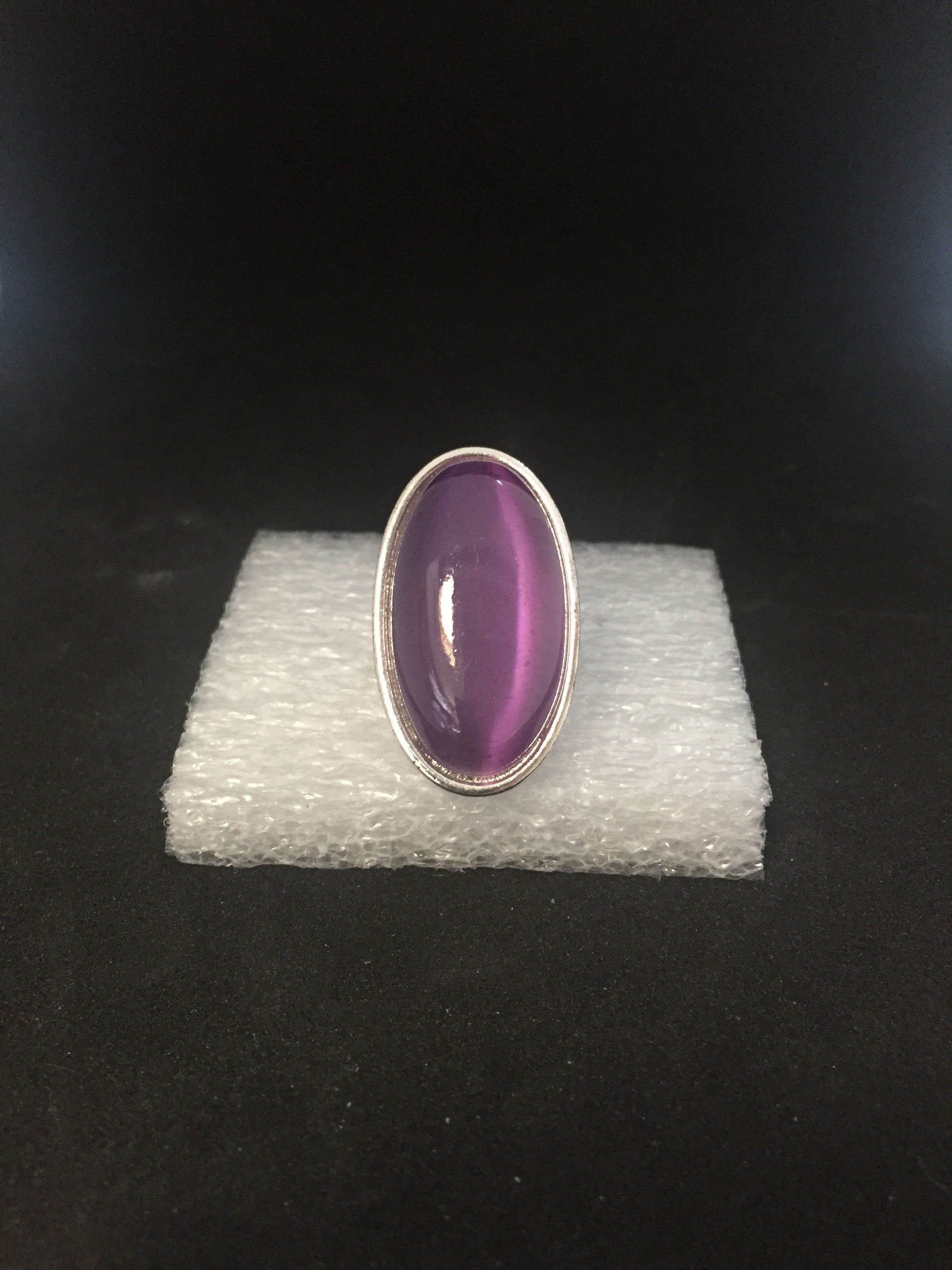 Handmade Purple crystal Tibetan silver ring - Size 7 Size ONE SIZE - 1 Thumbnail