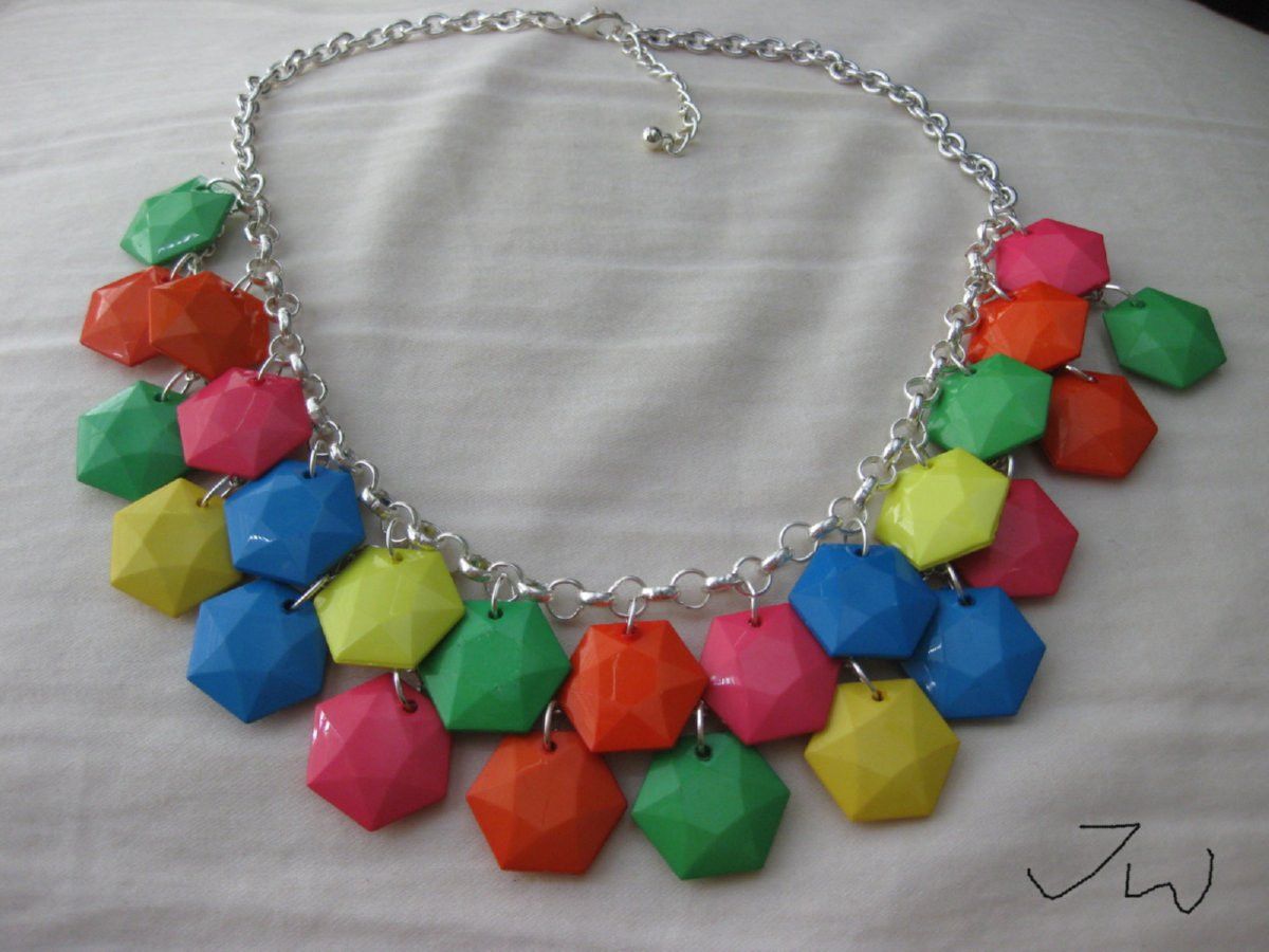 Jewelry Mix Color Beads Statement Chain Necklace Size ONE SIZE - 2 Thumbnail