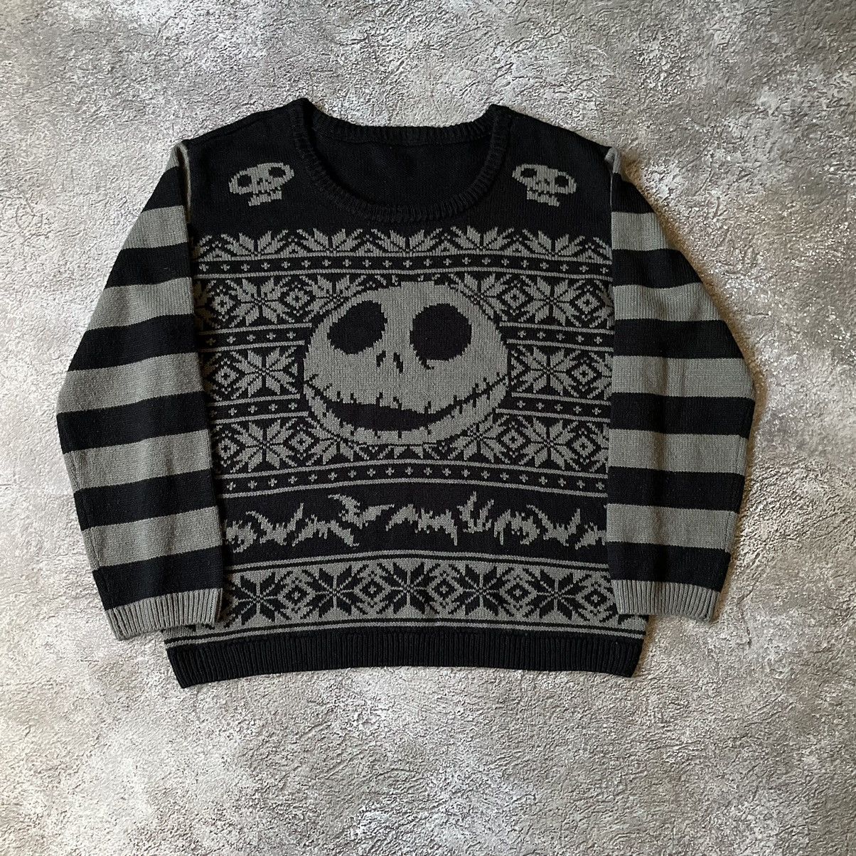 Vintage Vintage 90s Skeleton Face Jacquard Sweater Grunge Logo L Size US L / EU 52-54 / 3 - 3 Thumbnail