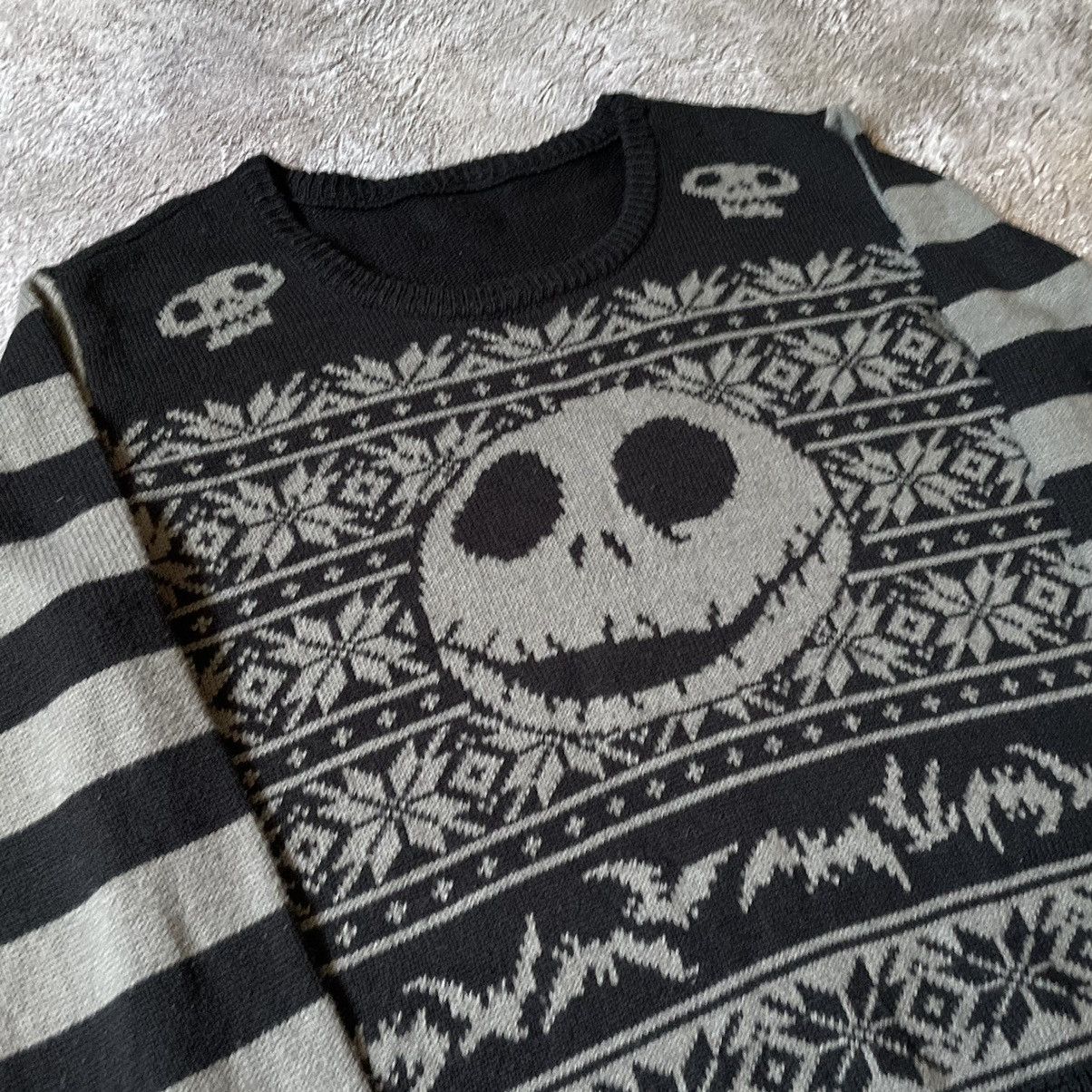 Vintage Vintage 90s Skeleton Face Jacquard Sweater Grunge Logo L Size US L / EU 52-54 / 3 - 6 Thumbnail