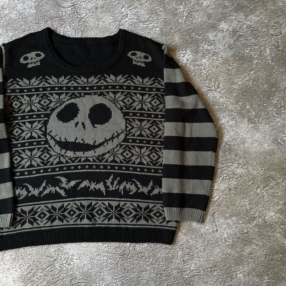 Vintage Vintage 90s Skeleton Face Jacquard Sweater Grunge Logo L Size US L / EU 52-54 / 3 - 2 Thumbnail