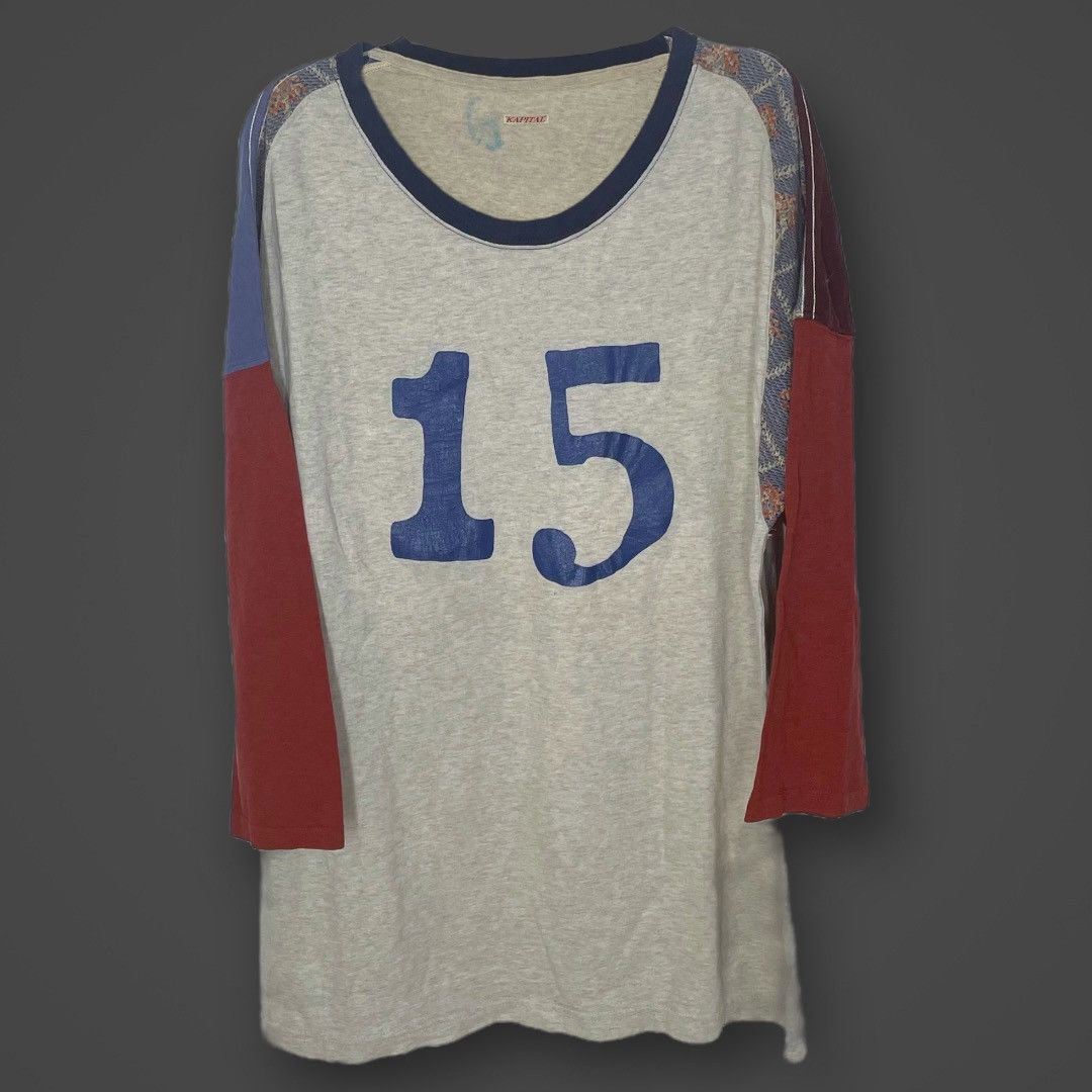 image of Kapital Patchwork - Navajo - Raglan Tee / Shirt in Beige, Men's (Size Large)