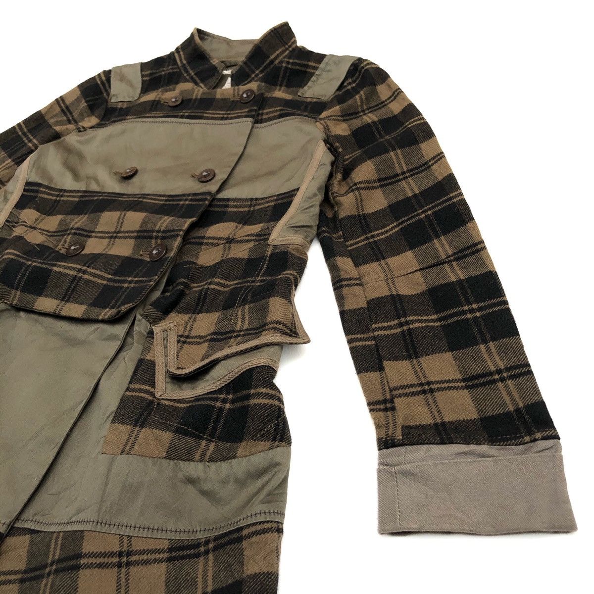 Designer × Marithe + Francois Girbaud ❄️MFG BROWN PLAIDS PATCHWORK JACKET Size S / US 4 / IT 40 - 4 Thumbnail