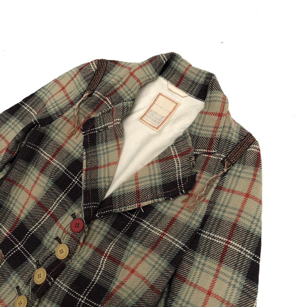 Marithe + Francois Girbaud 🌟MARITHE FRANCOIS GIRBOUD Green Tartan Plaid Blazer Size 40S - 5 Thumbnail