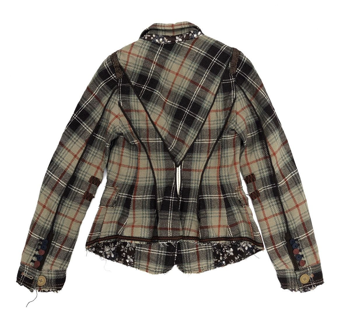 Marithe + Francois Girbaud 🌟MARITHE FRANCOIS GIRBOUD Green Tartan Plaid Blazer Size 40S - 10 Thumbnail