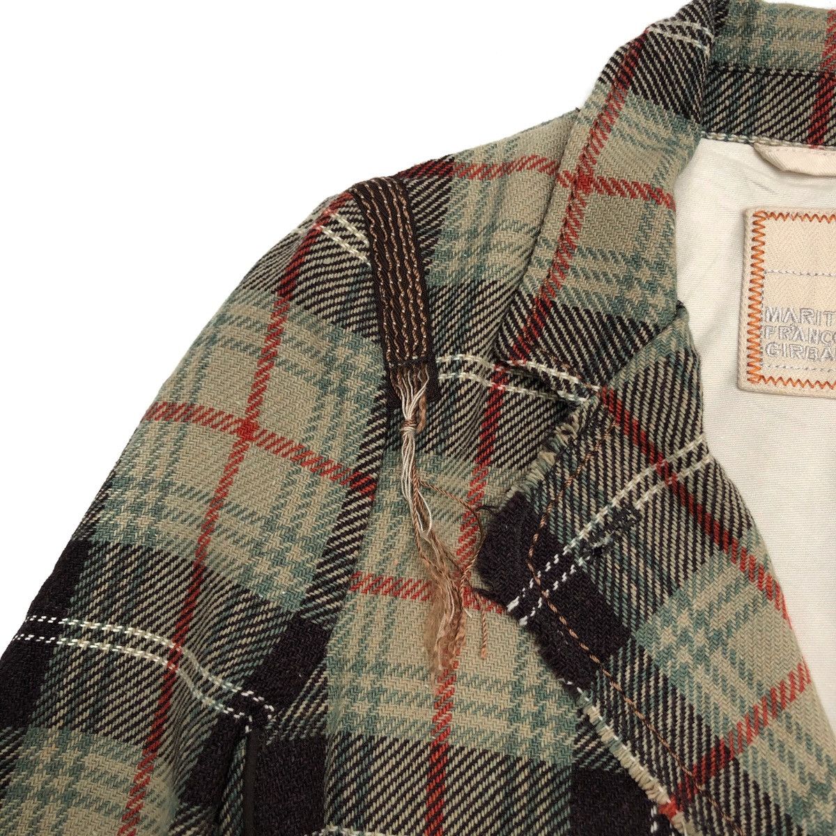 Marithe + Francois Girbaud 🌟MARITHE FRANCOIS GIRBOUD Green Tartan Plaid Blazer Size 40S - 3 Thumbnail