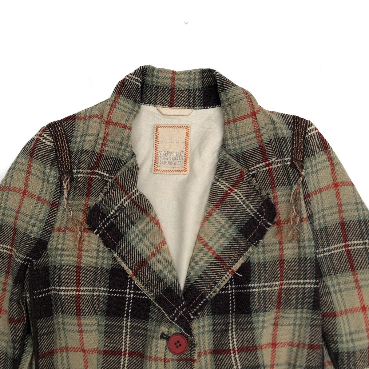 Marithe + Francois Girbaud 🌟MARITHE FRANCOIS GIRBOUD Green Tartan Plaid Blazer Size 40S - 2 Thumbnail