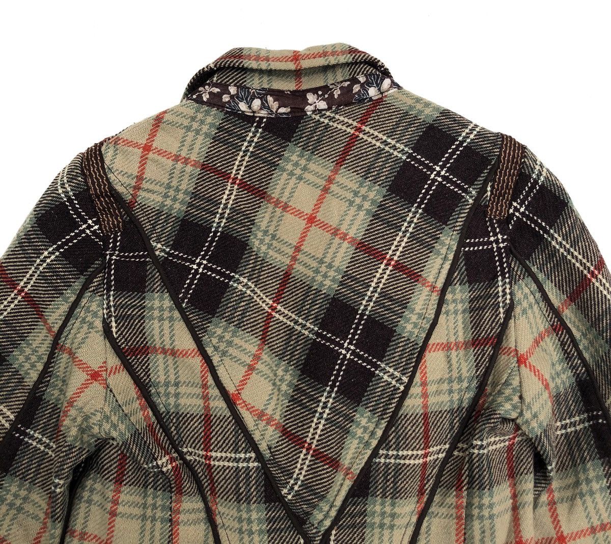 Marithe + Francois Girbaud 🌟MARITHE FRANCOIS GIRBOUD Green Tartan Plaid Blazer Size 40S - 9 Thumbnail