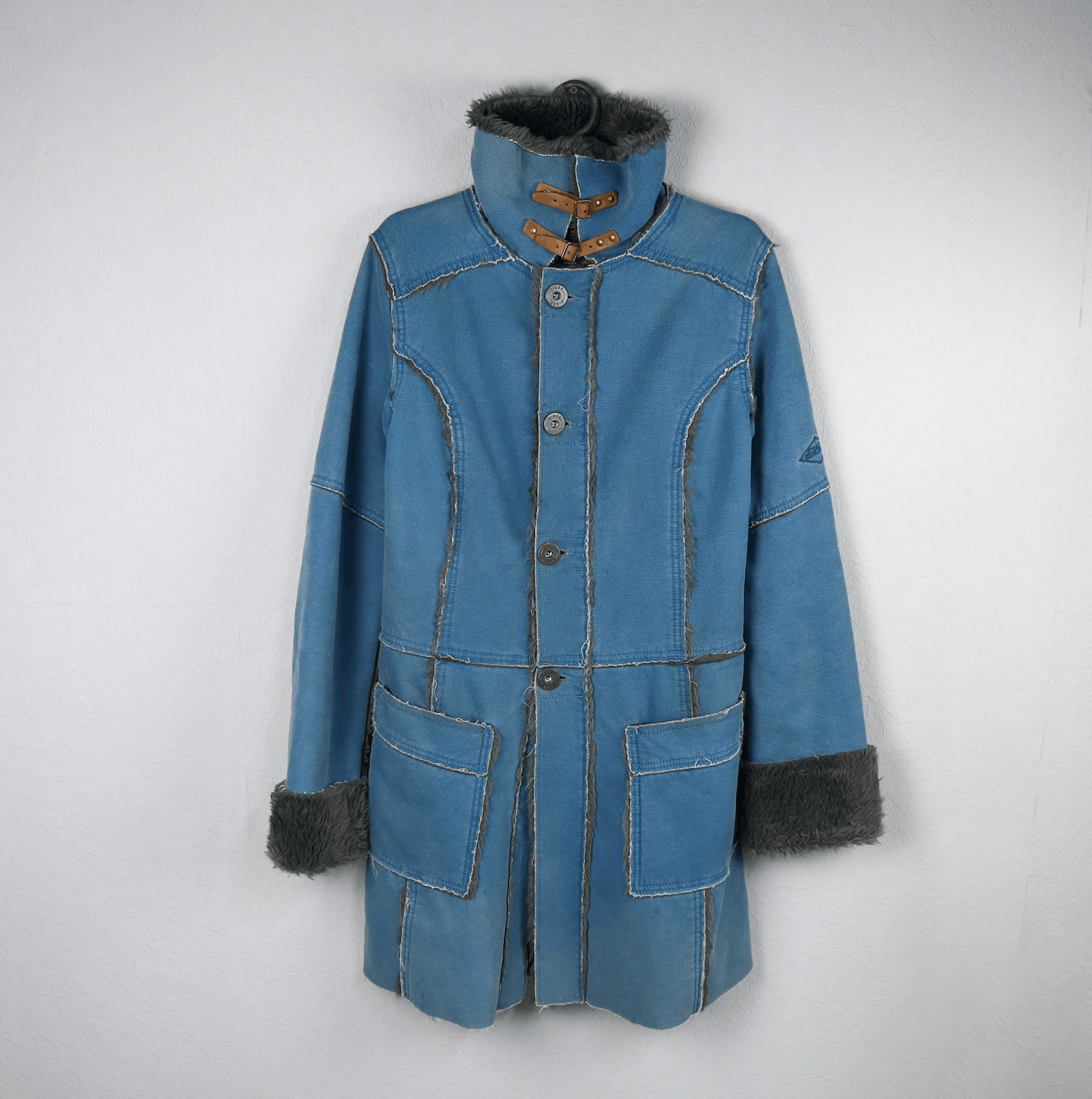 image of Avant Garde x Diesel 90's Diesel Fur Imitate Coat in Blue, Men's (Size Small)