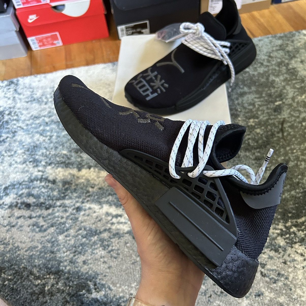 Adidas × Pharrell GY0093 HUMAN RACE BOOST NMD PHARRELL WiLLiAMS CORE BLACK Size US 8.5 / IT 38.5 - 5 Thumbnail