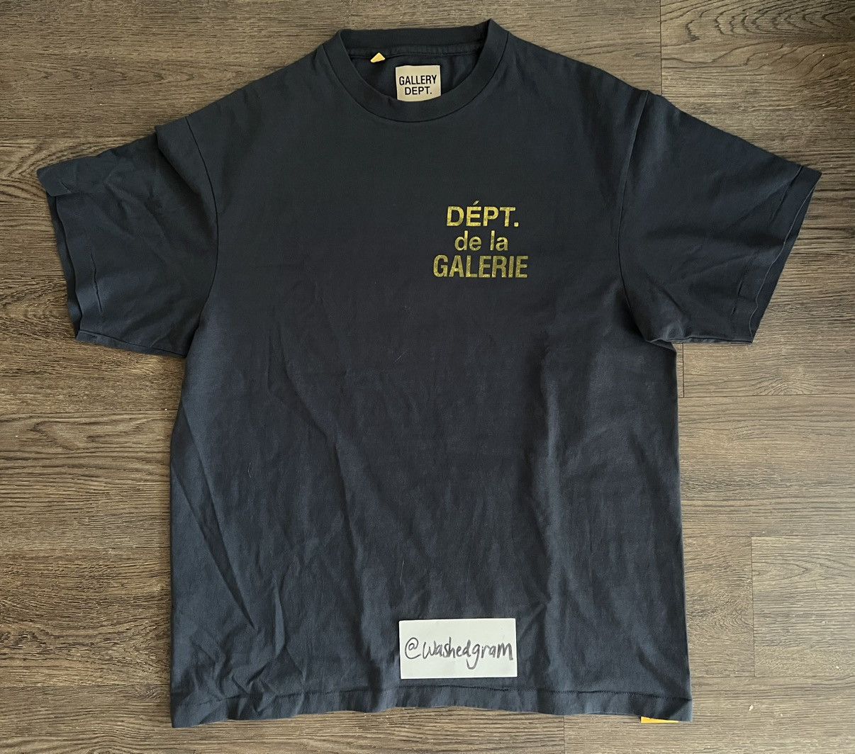 Gallery Dept. Vintage French Souvenir Logo T-shirt Navy Yellow 