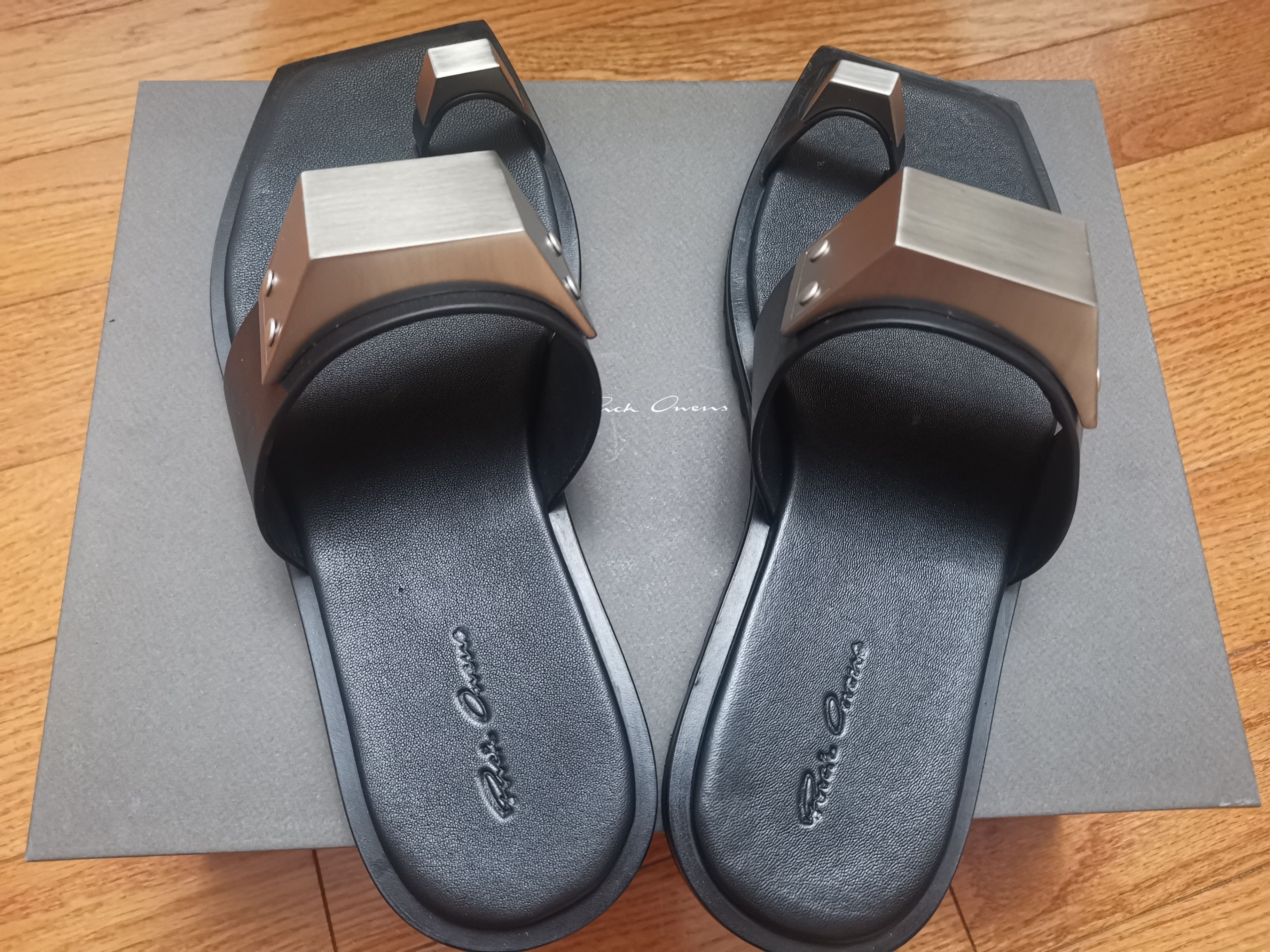 Rick Owens RICK OWENS SS21 PHLEGETHON BEVEL SANDAL IN COW LEATHER Size US 9 / EU 42 - 5 Thumbnail