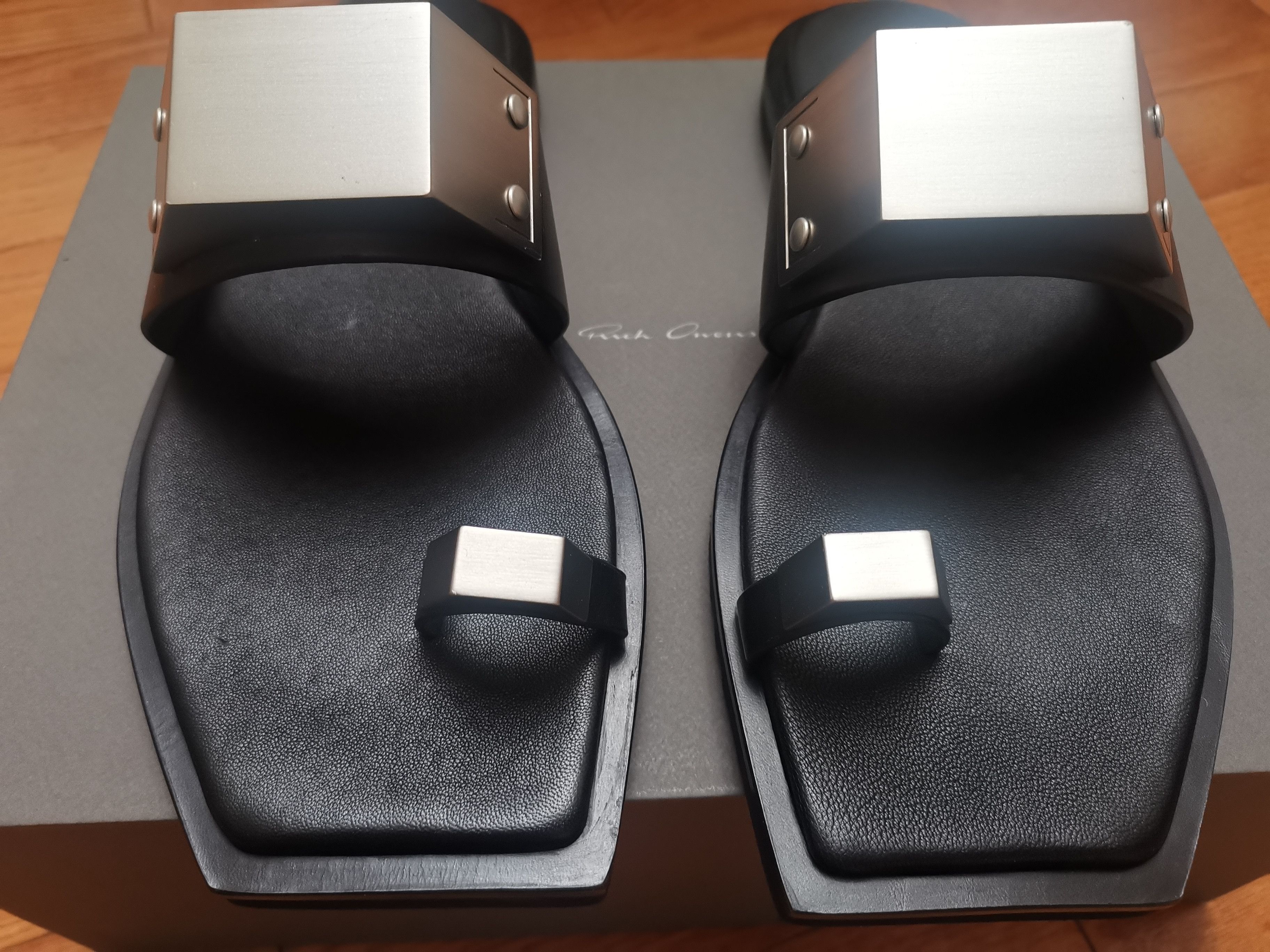 Rick Owens RICK OWENS SS21 PHLEGETHON BEVEL SANDAL IN COW LEATHER Size US 9 / EU 42 - 6 Thumbnail