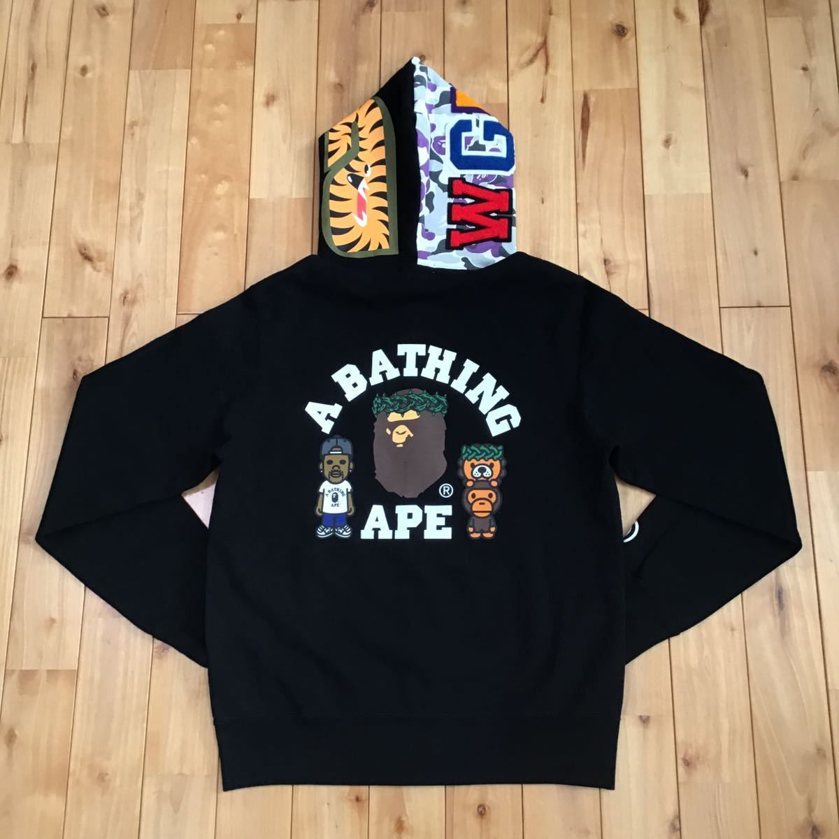 Bape × Big Sean Big Sean NYC Shark full zip Hoodie BAPE camo | Grailed