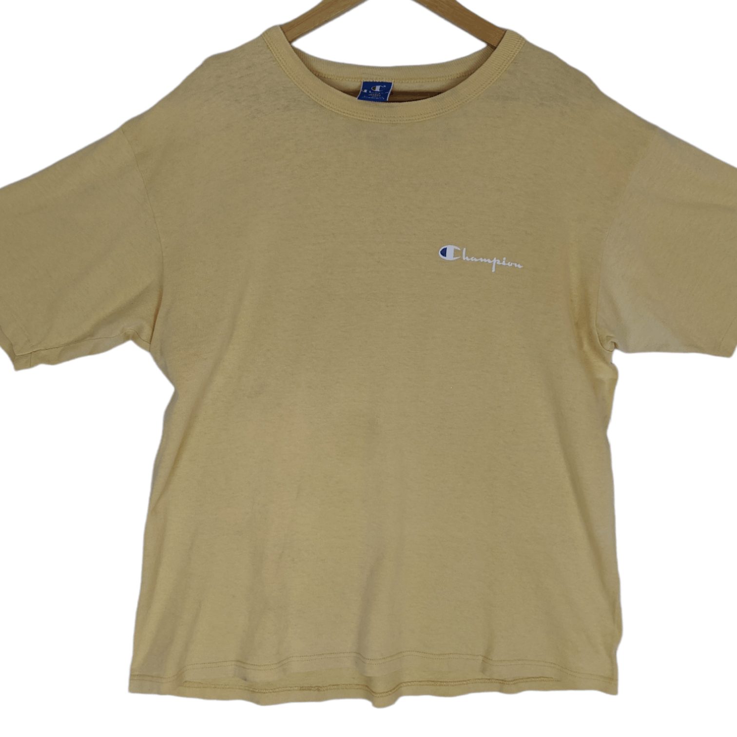 Champion Vintage 90's CHAMPION Yellow Single Stitches T-Shirt Size US L / EU 52-54 / 3 - 2 Thumbnail