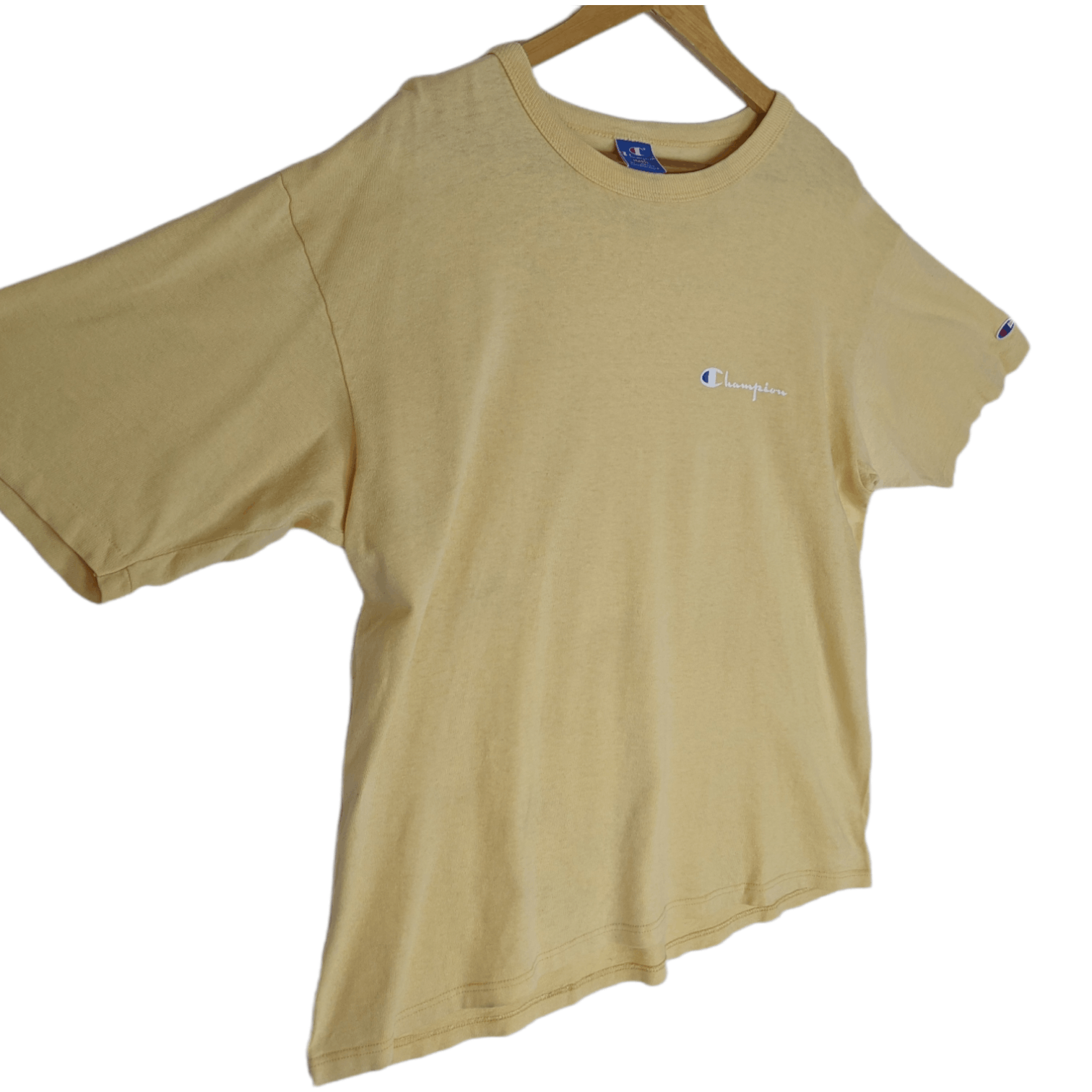 Champion Vintage 90's CHAMPION Yellow Single Stitches T-Shirt Size US L / EU 52-54 / 3 - 3 Thumbnail